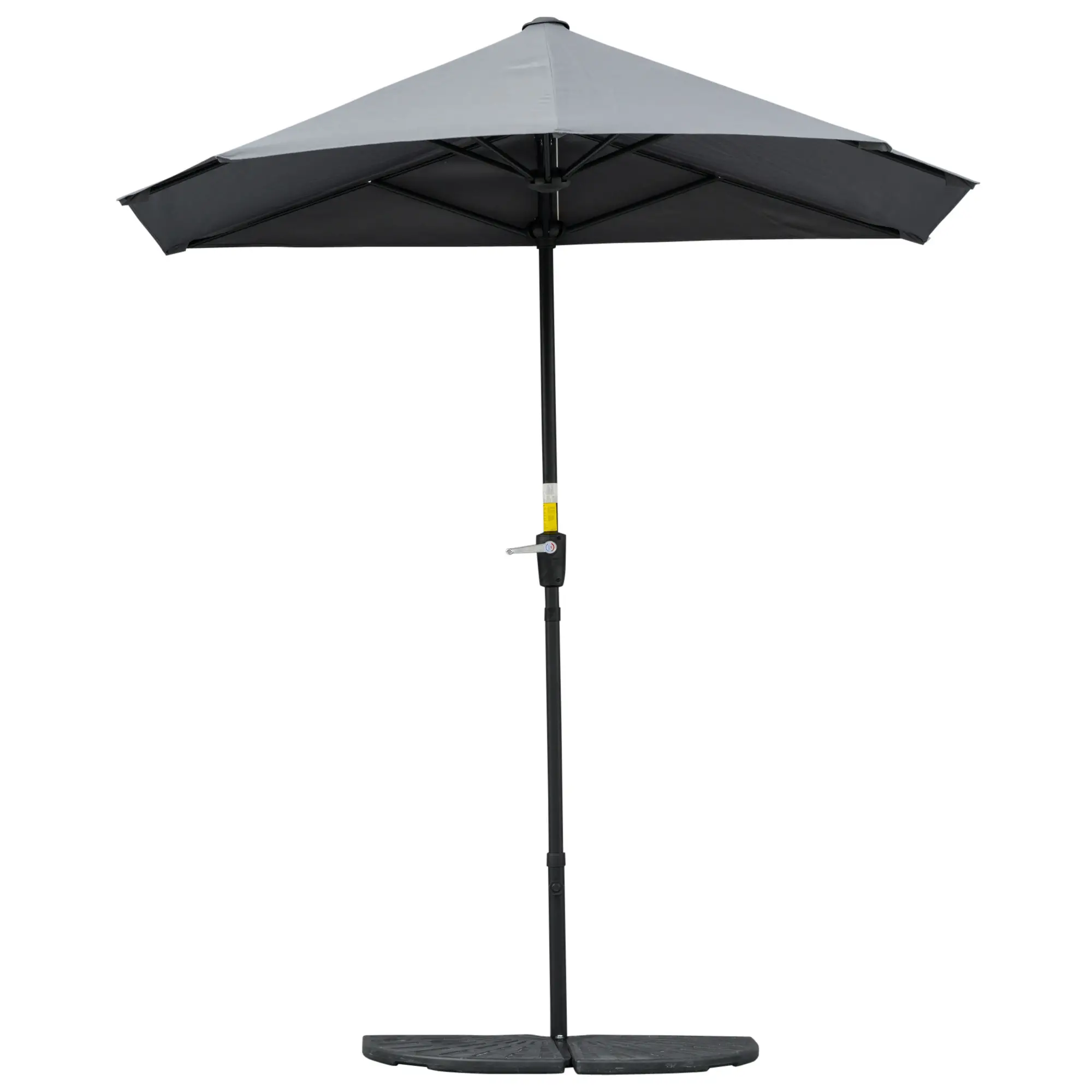 Outsunny Halfronde Parasol met Handslinger Ventilatie