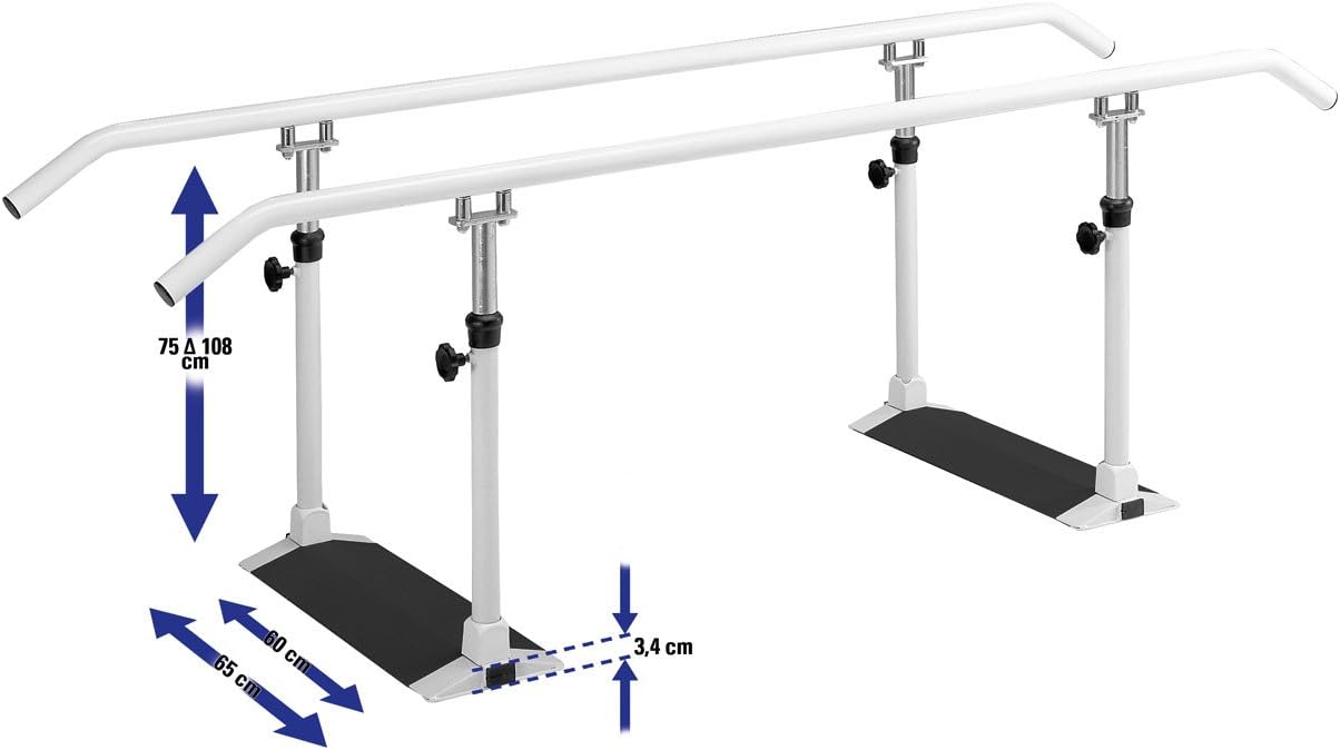 Sport-Tec Gehbarren Standard Barren Stufenbarren, Holmenlänge 2,5 m aus Metall