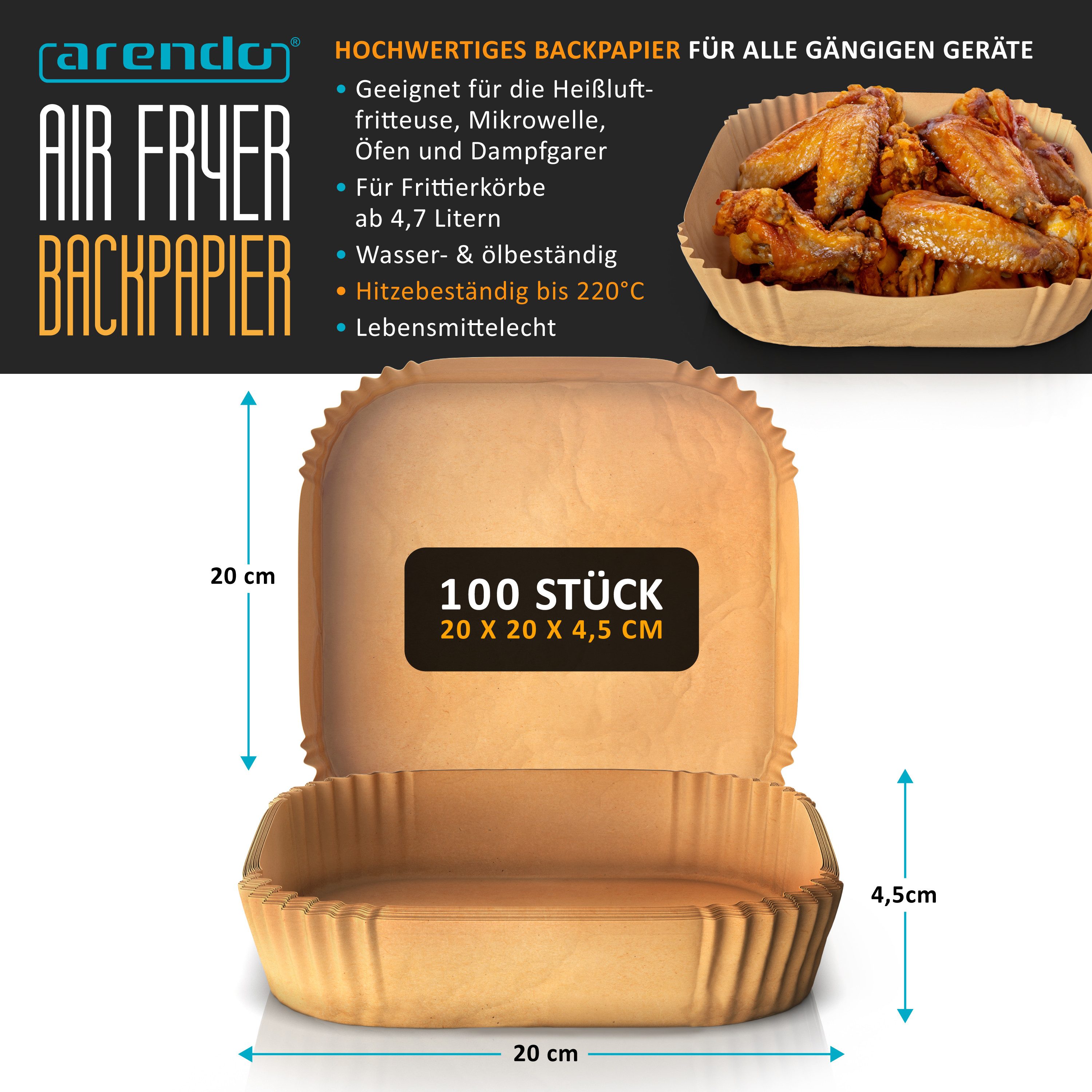 Heißluftfritteuse XXL Airfryer 5,2 Liter, bis 200 Grad, 3D Umluftsystem, Display