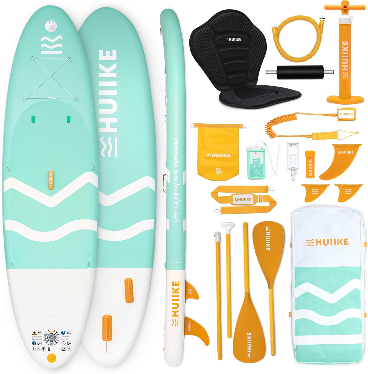HUIIKE Tavola Sup Gonfiabile Adulti con Accessori Inclusi, Pagaia, Pinne, Pompa. Stand Up Paddle Board con Grande Stabilità e Resistenza. 305 x 84 x 15 cm, Carico Massimo 130 kg