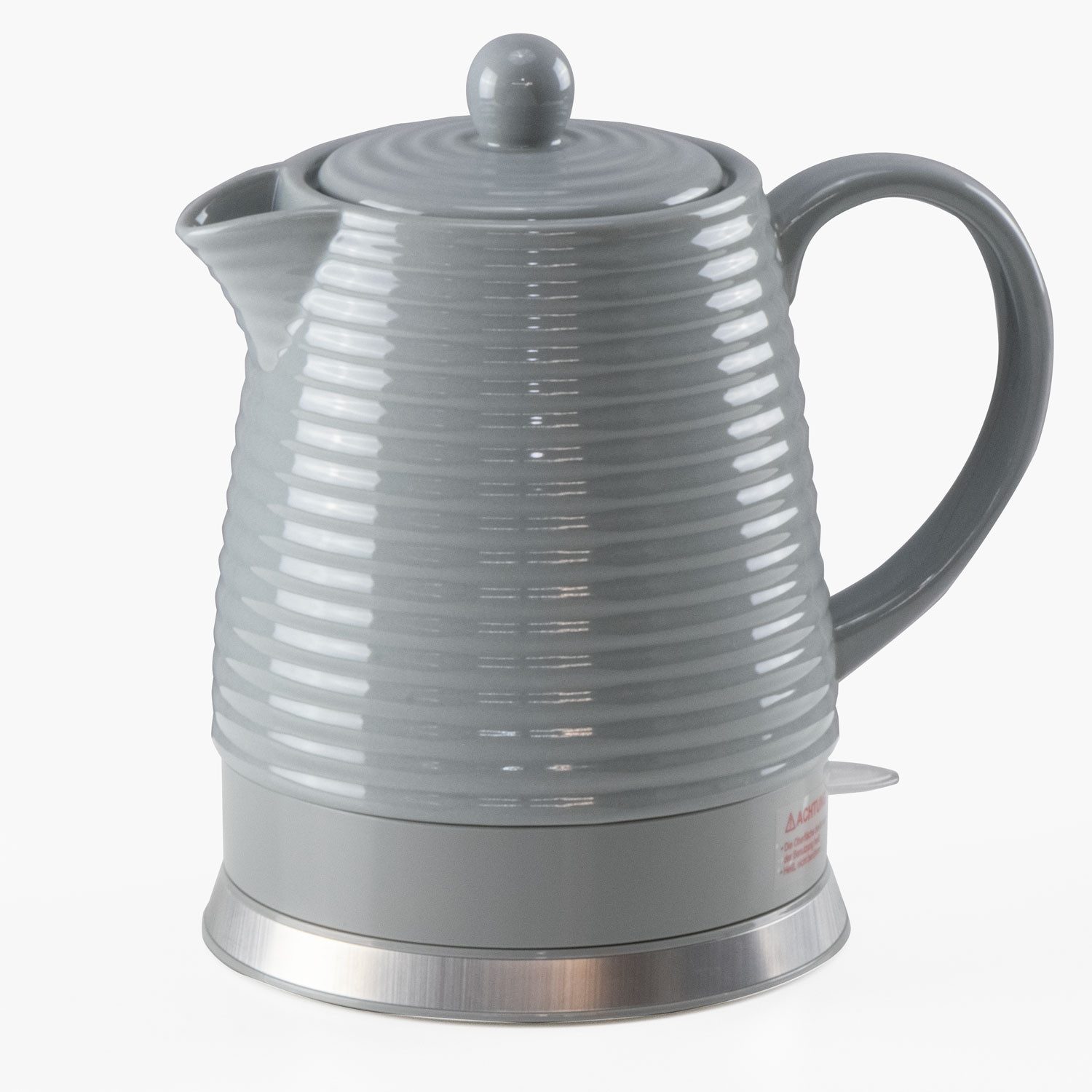 Wasserkocher Elektrischer Wasserkocher aus Keramik, 1,5 Liter, Design Grand, grau