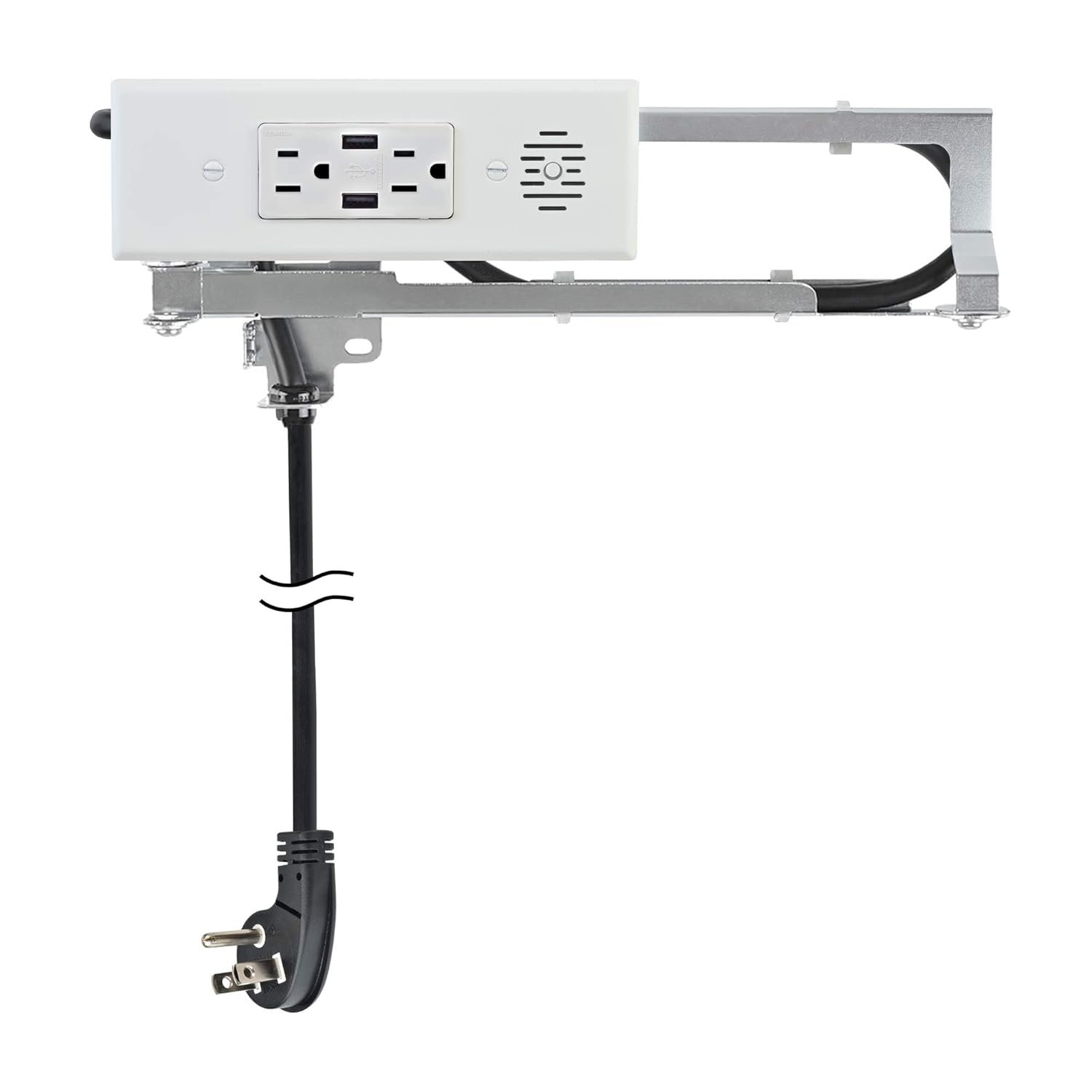 Docking Drawer Blade In-Drawer Outlet, USB-A & AC, Safety Shutoff, White