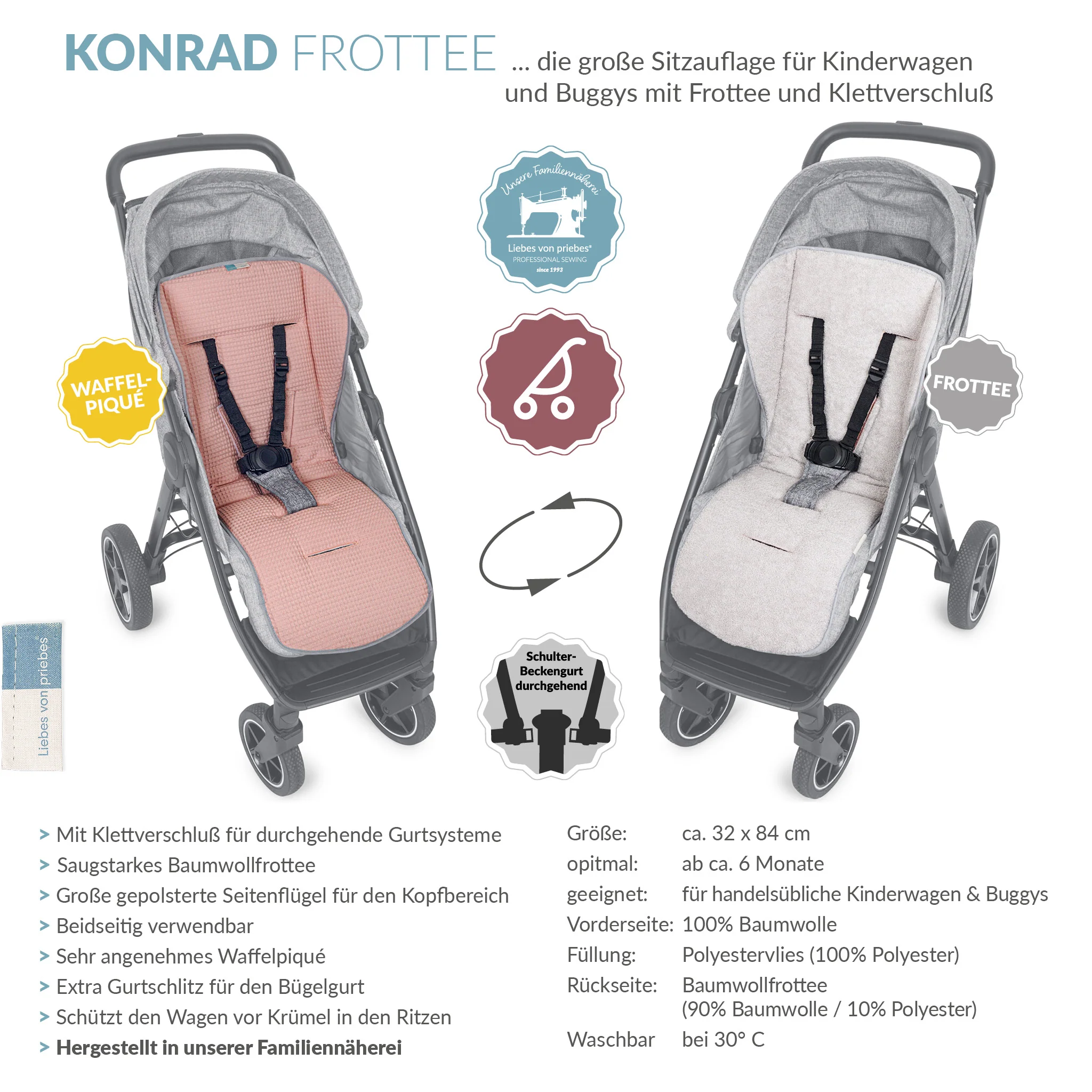 KONRAD die gro?e Buggysitzauflage mit Klett