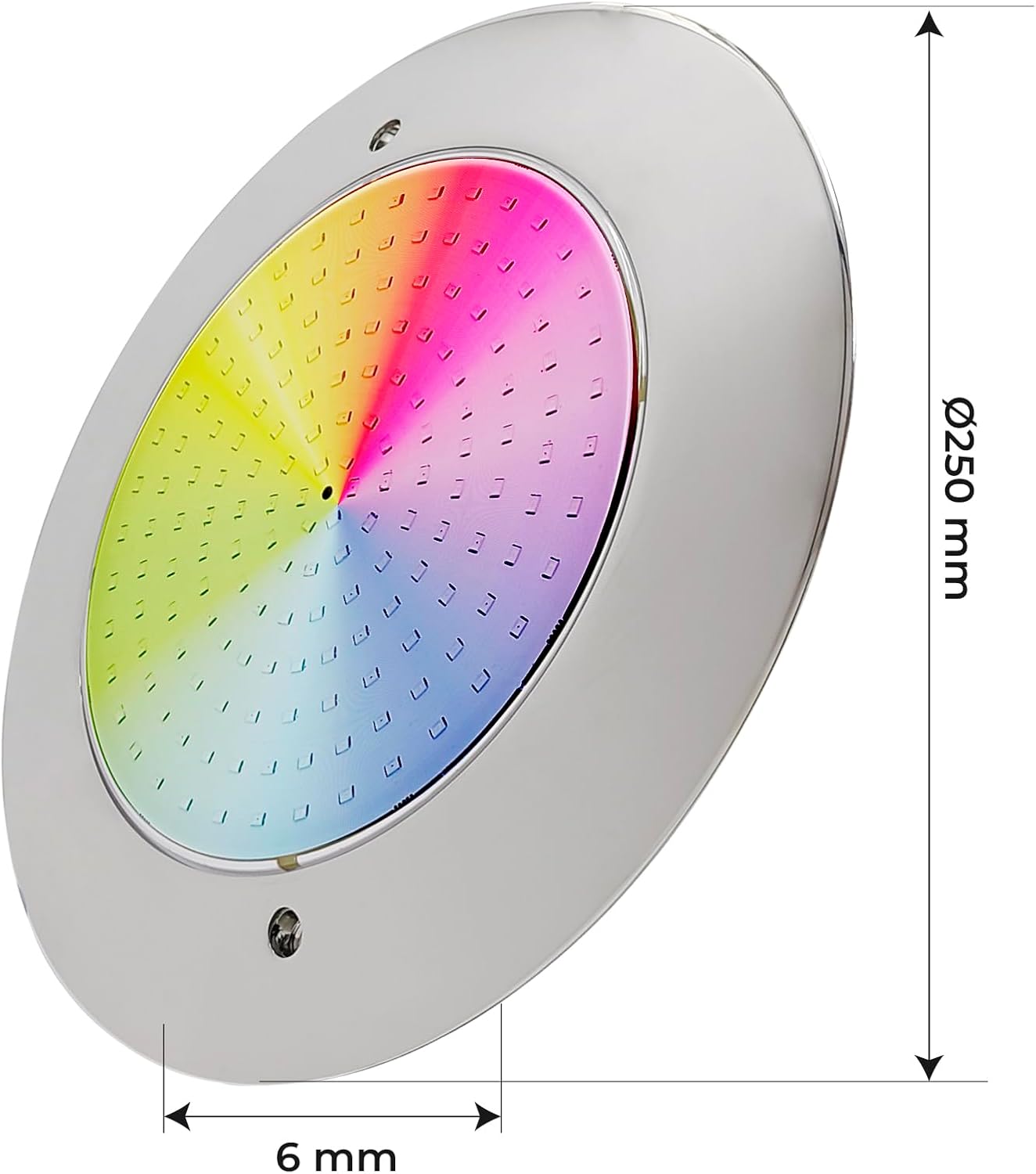 LED ATOMANT Packung mit 2 LED-Poolleuchte 12W RGB Wasserdicht IP68 Tauchfähig, 2m Kabel, Edelstahl mit Transformator AC 220V/12V DC und Fernbedienung, Bluetooth-App-Steuerung