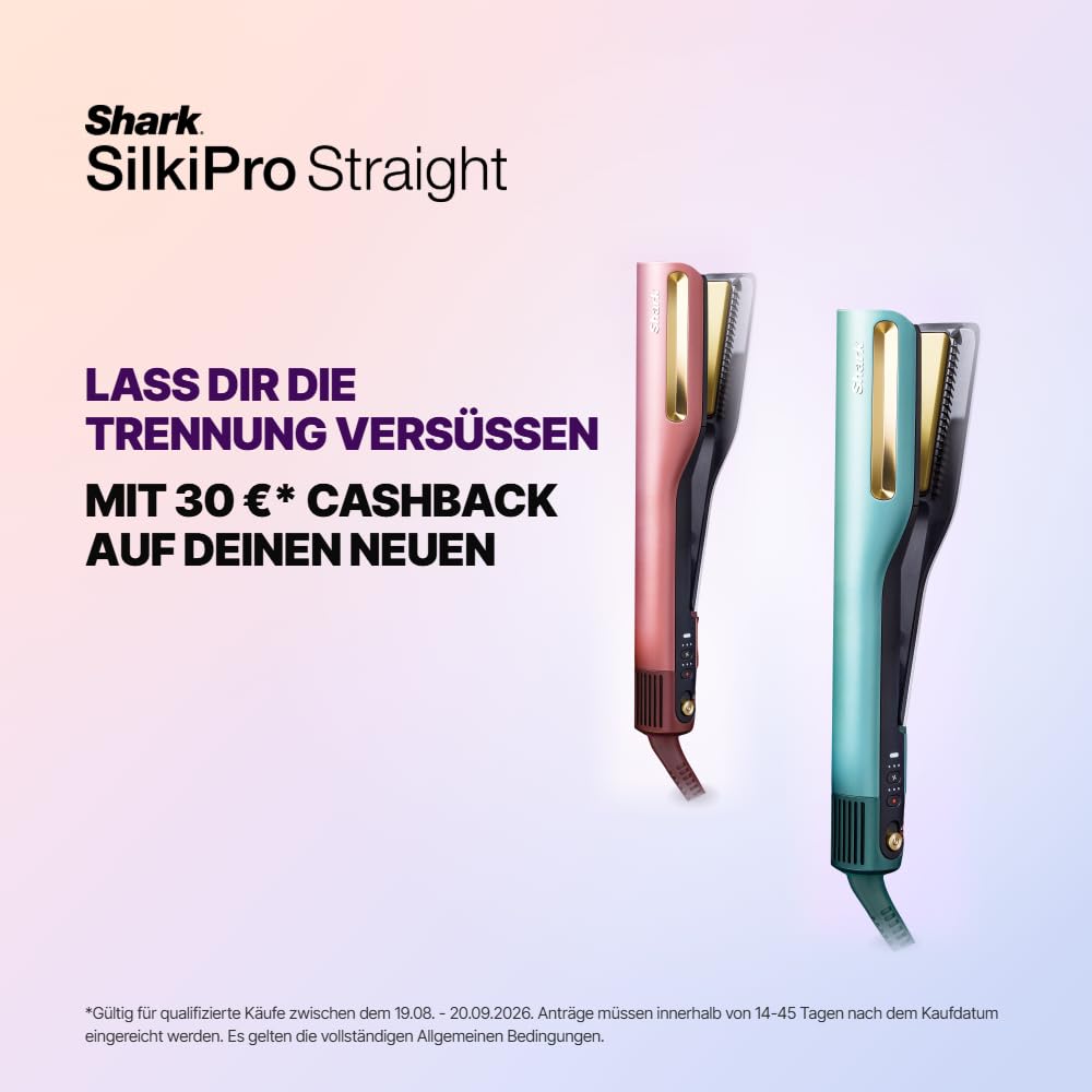 2-in-1 Haarglätter und Haartrockner SilkiPro mit Keramikplatten und 3 austauschbaren Kämmen, 230 °C, blau