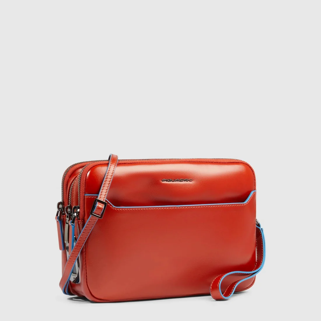 Pochette Piquadro con chiusura a impronta digitale arancione AC6902B2R-CU4