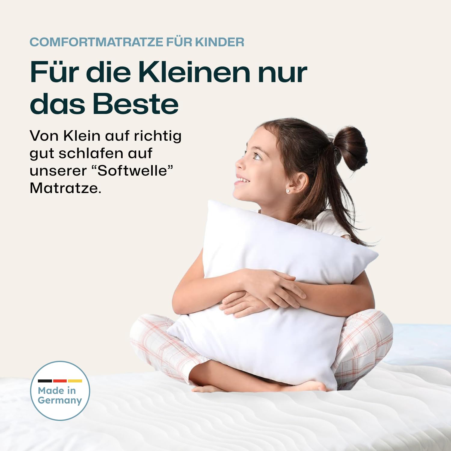 Kinder und Jugendmatratze Softwelle H1 H2 weich 140x200 cm Höhe 16 cm 7 Zonen Kaltschaum allergikerfreundlich