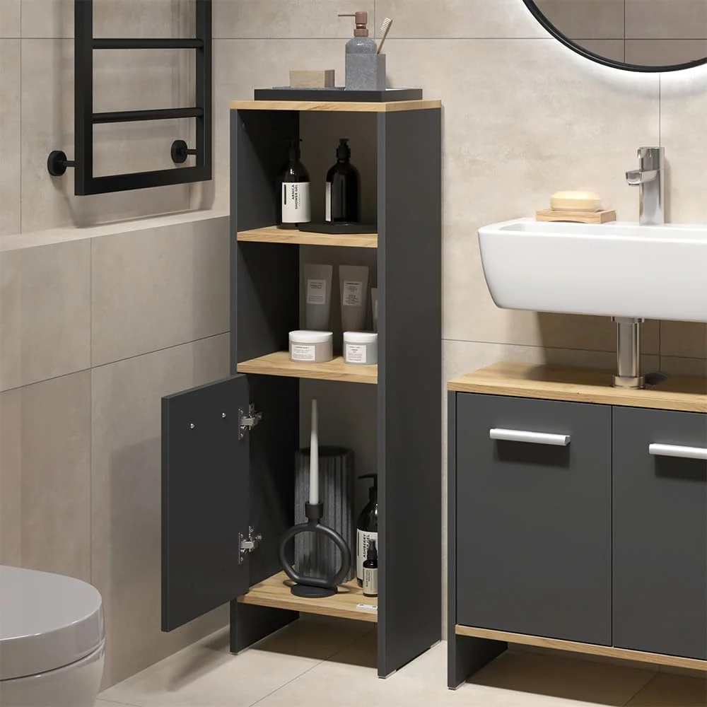 Vicco Badmöbel-Set Karli mit Waschbeckenunterschrank, modernes Badezimmermöbel-Set