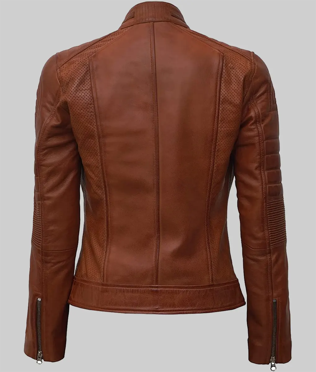 Sally Brown Leather Cafe Racer Jacket