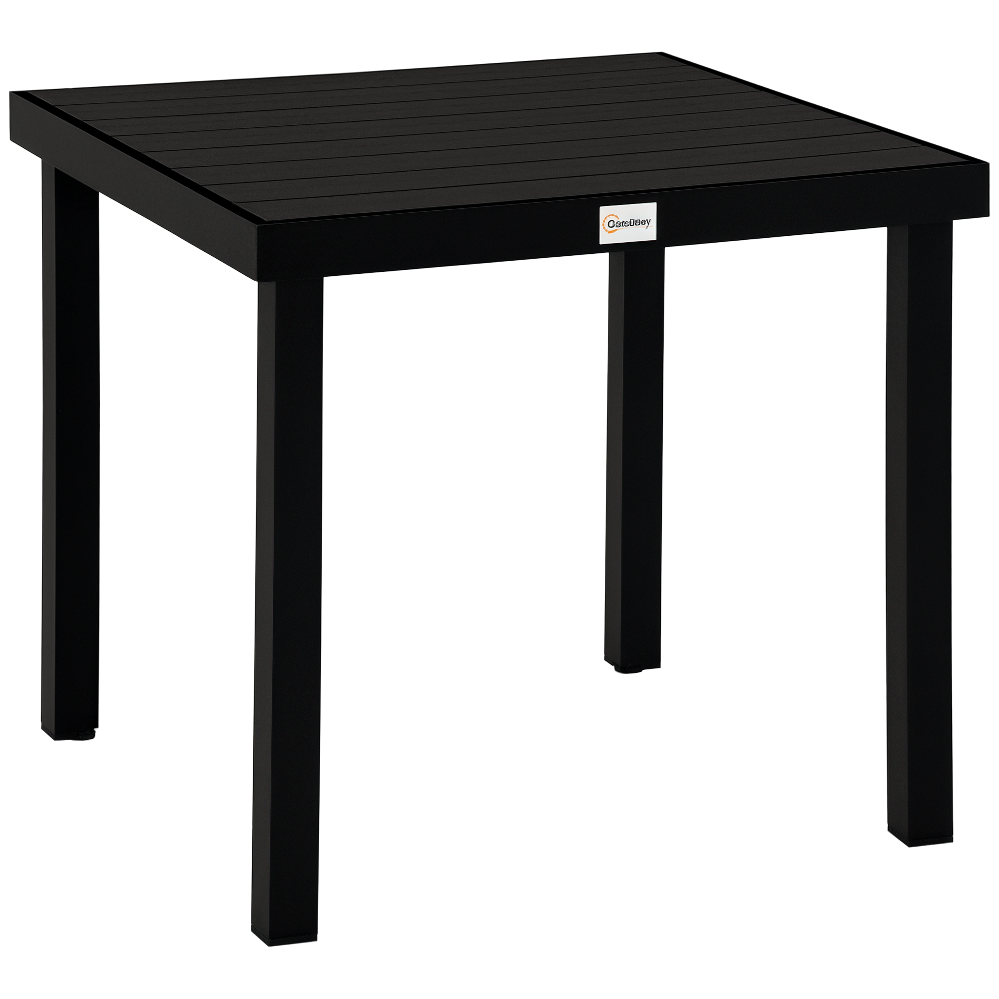 Outsunny Gartentisch für 4 Personen Esstisch Aluminiumtisch Gartenmöbel Loungemöbel pflegeleicht Kunststoff Schwarz 78 x 78 x 74 cm