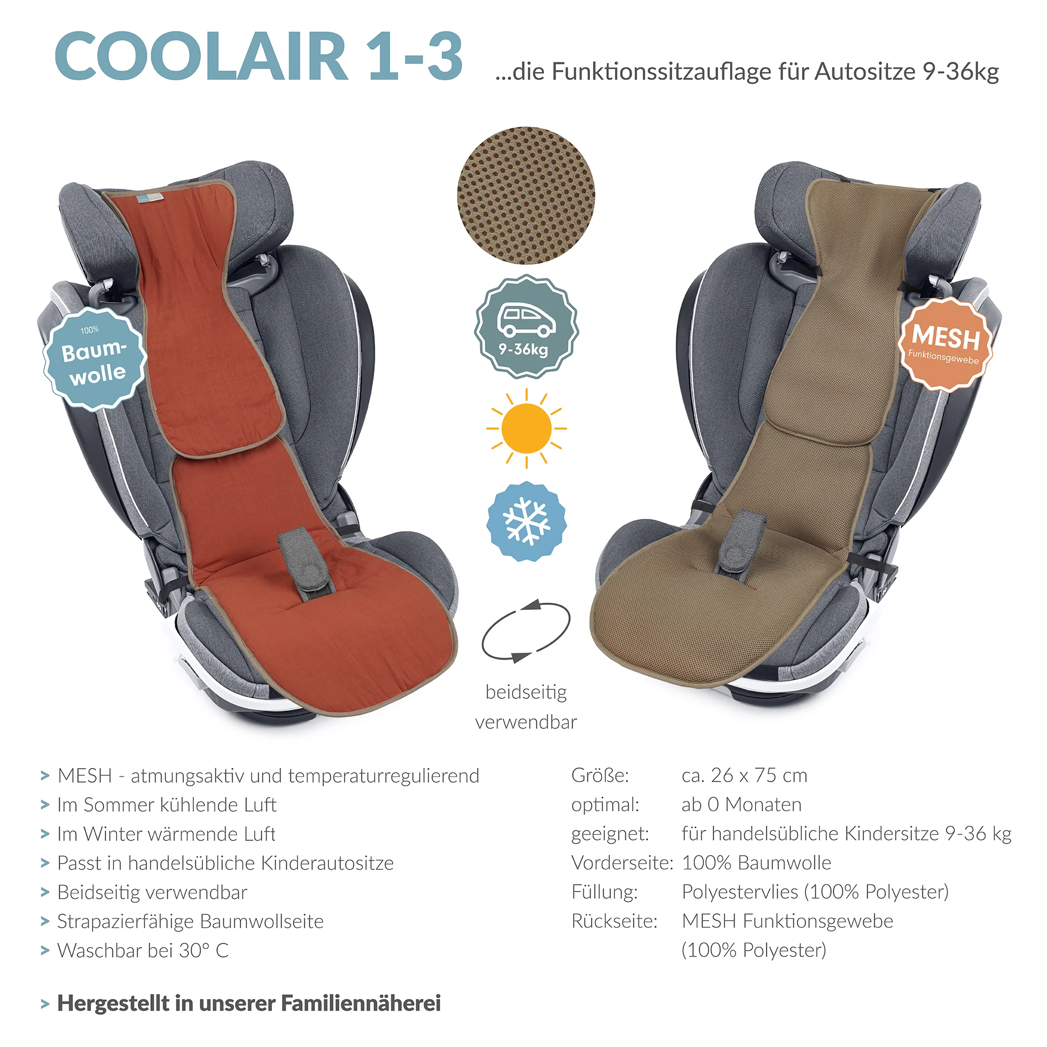 COOLAIR 1-3 die klassische Autositzauflage