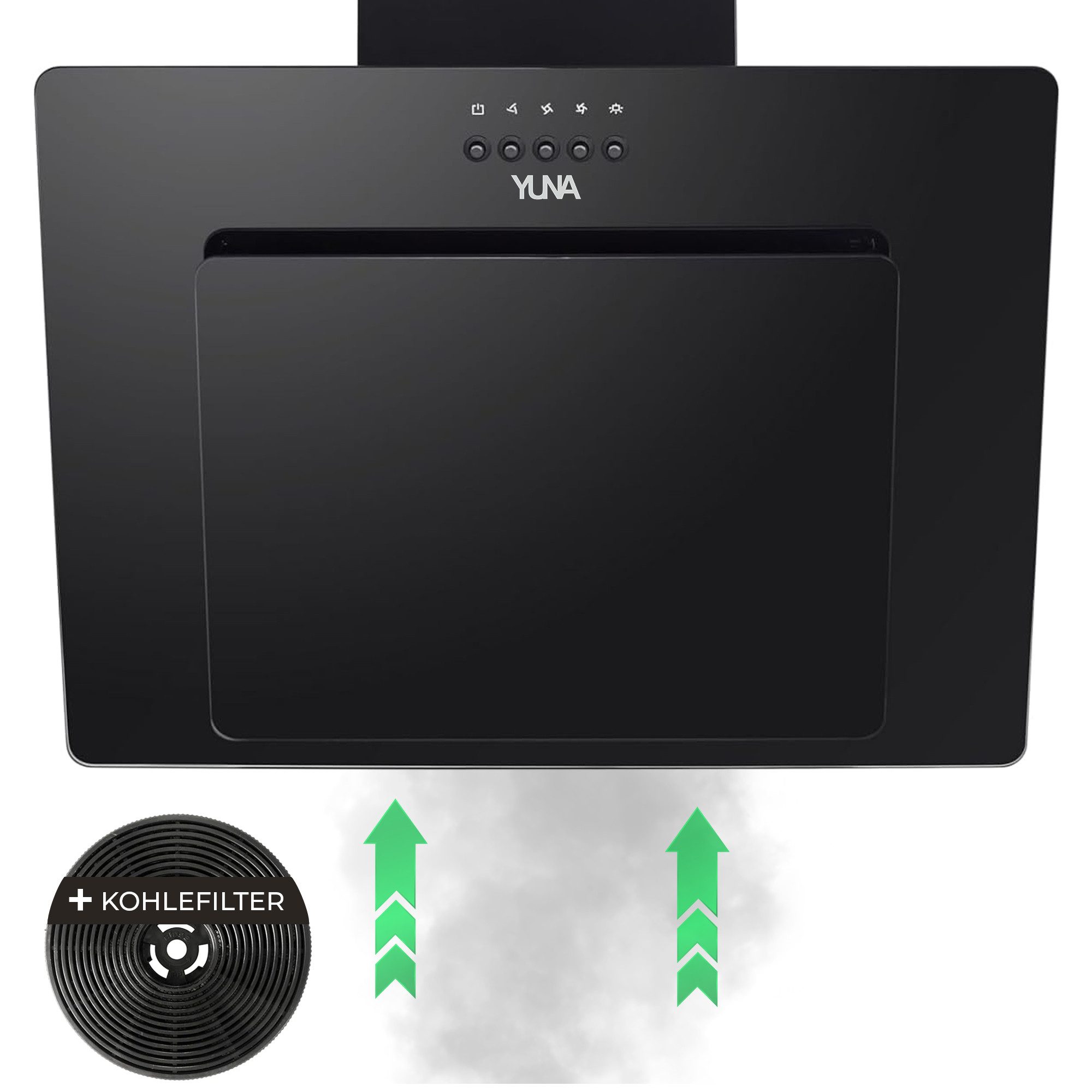 Wandhaube Yuna Dunstabzugshaube KIM SH60A, inkl. Kohlefiltern, 60cm