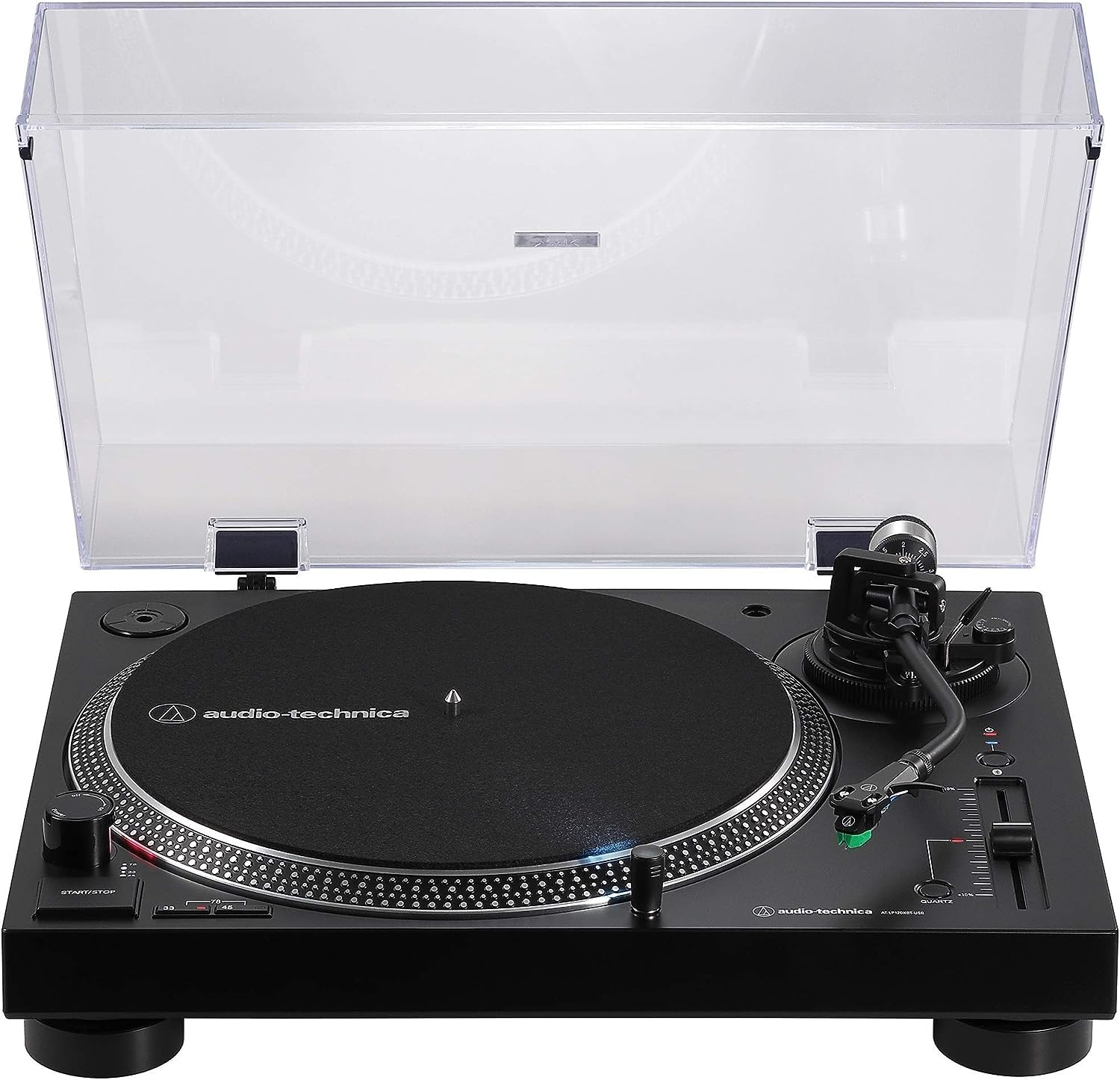 Plattenspieler LP120xBTUSB Direktantrieb Bluetooth USB 33 45 78 U/min Cinch-Anschluss Anti-Skate-Steuerung mit Staubdeckel und Stylus