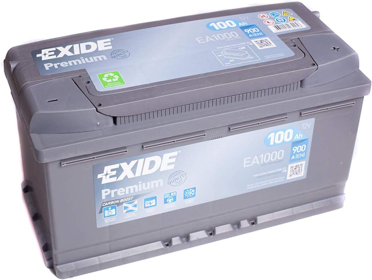 Exide Premium Carbon Boost Car Battery 100Ah 900 A/EN