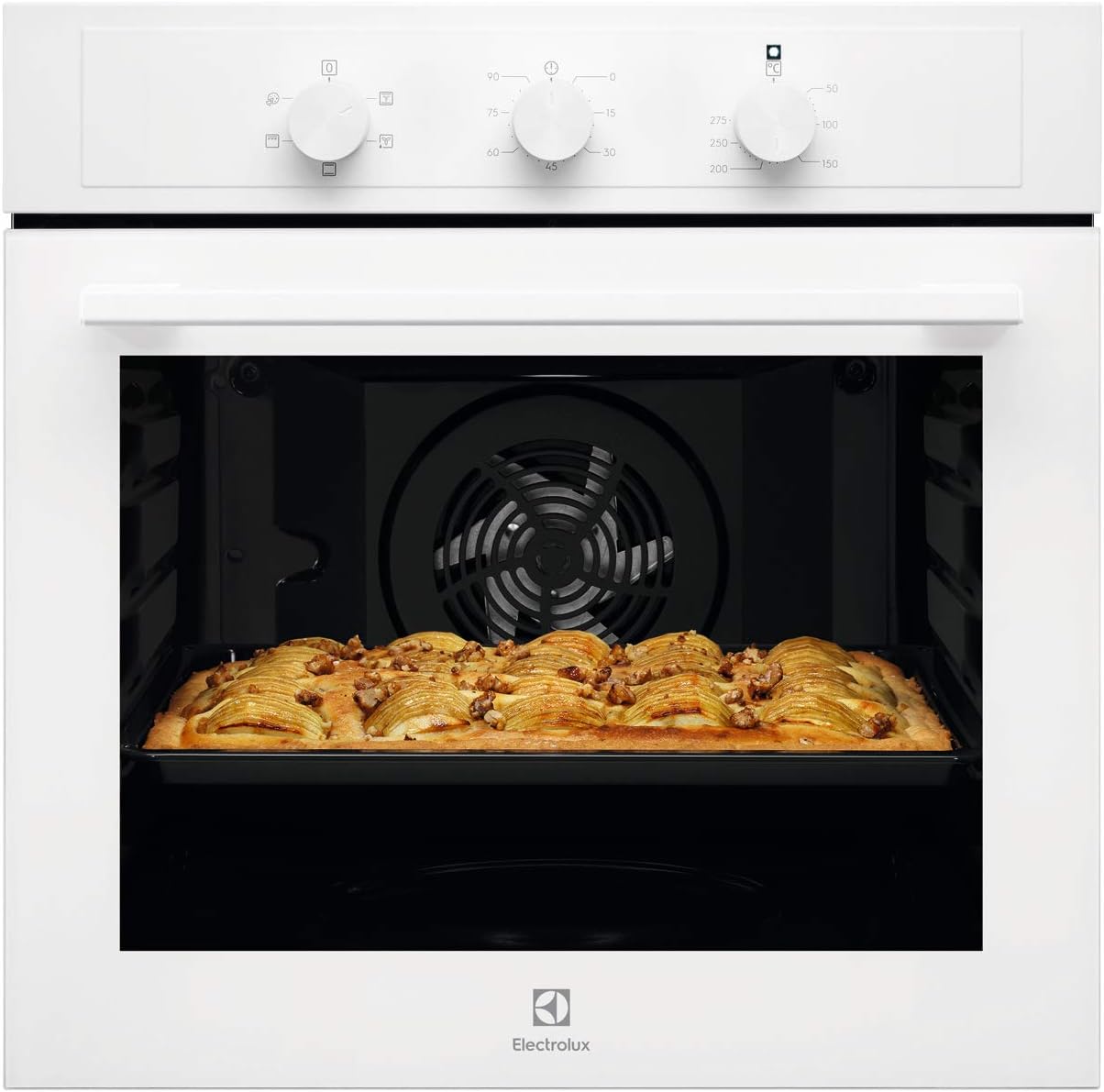 Electrolux Serie 300 Forno Multifunzione, Capacità 68 L, EOH2H044K, Classe A+, Pulizia AquaClean, Cottura Uniforme, Funzione Pizza, 589x594x568 mm, Nero