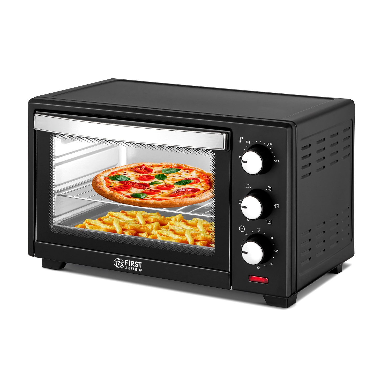 Minibackofen 20L 1380W, stufenlose Temperaturregelung bis 230°C