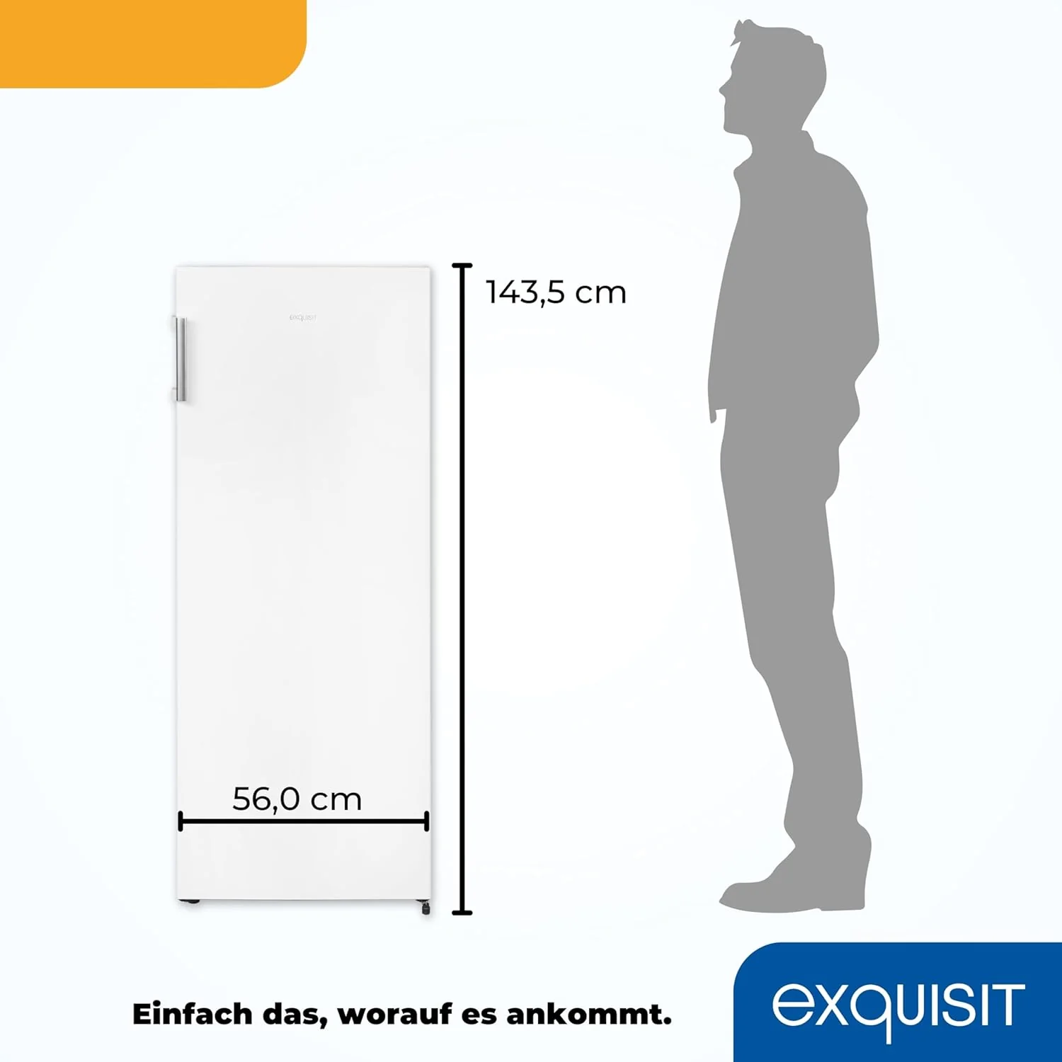 Exquisit Gefrierschrank NoFrost, Tiefk��hlschrank gro?, 161 Liter, Schnellgefrieren, Alarm-Funktion, GS5231-NF-H-040C weiss