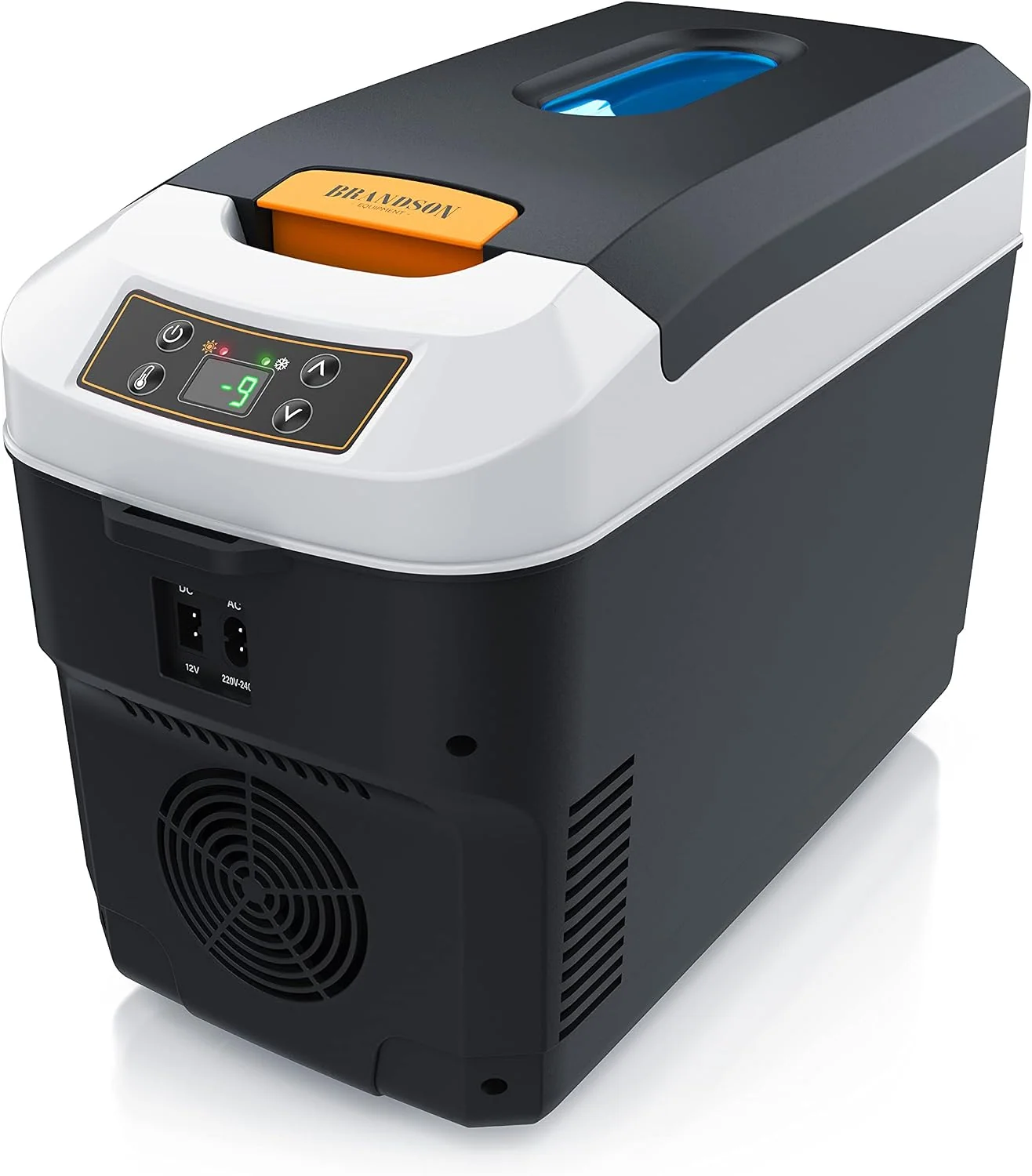 Brandson, Kühlbox elektrisch 10L, 230 V Netzspannung und 12 V KFZ Auto Bordspannung, Heizen max. 65°C, kühlt und wärmt, Cool Grey