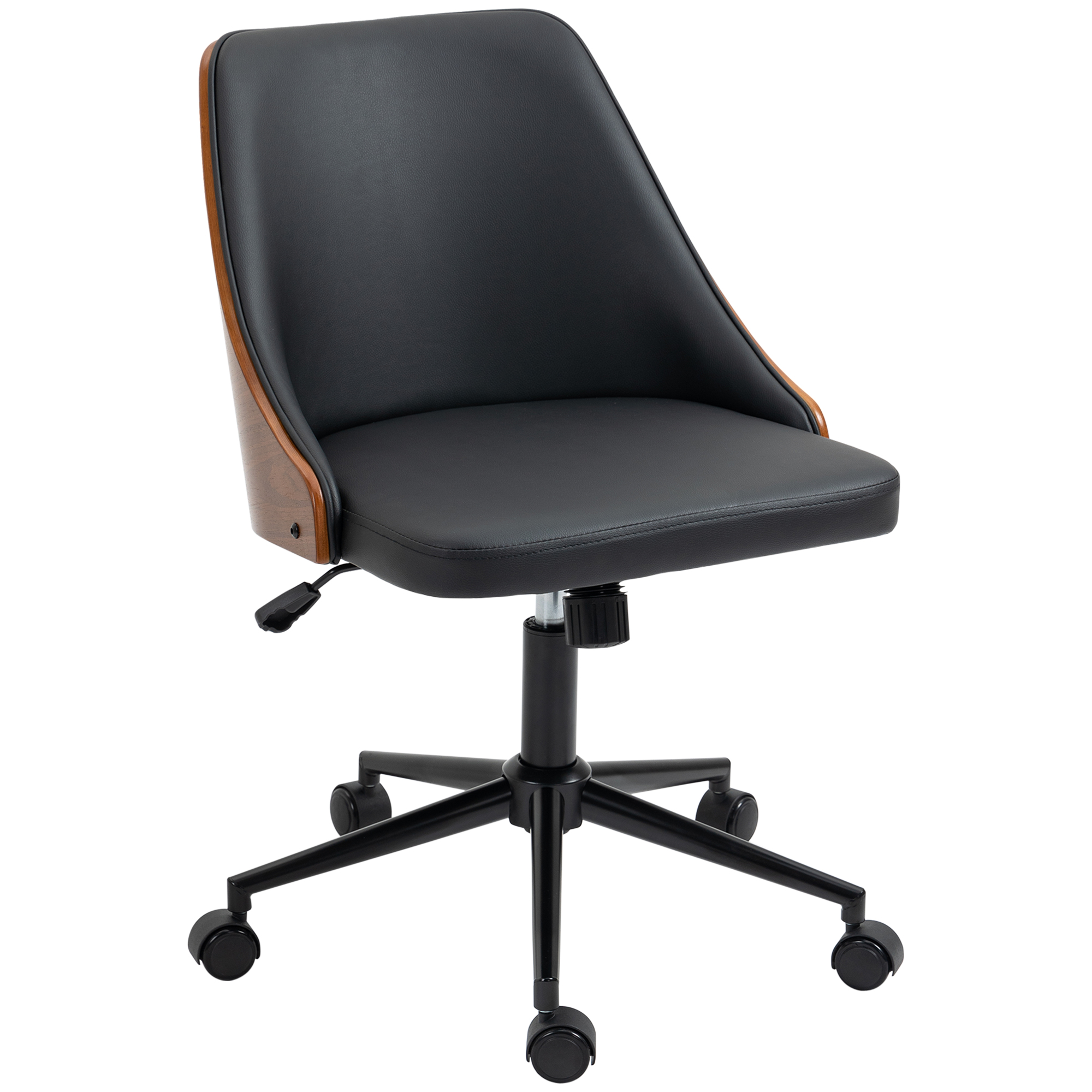 Vinsetto Bürostuhl Manager Design Vintage Holz PU Schwarz