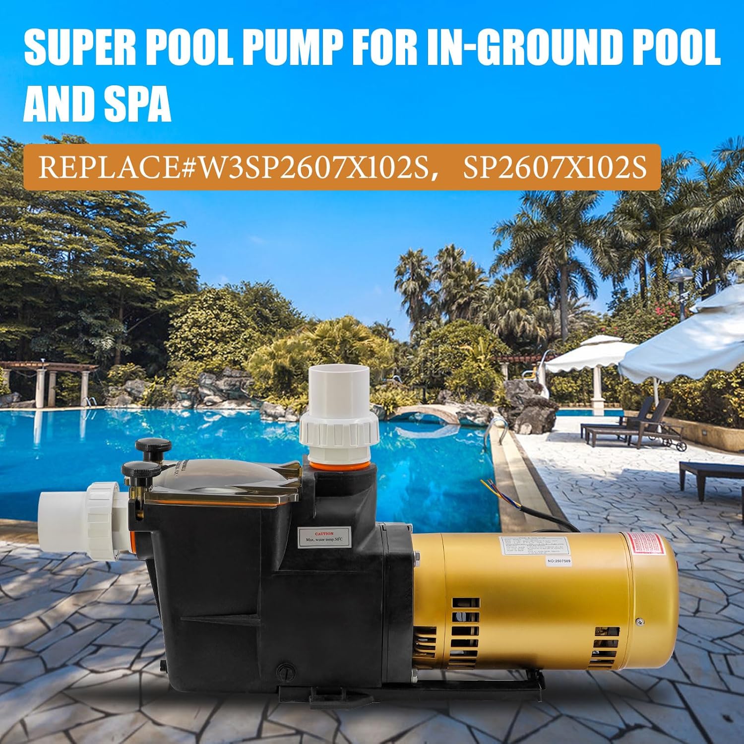 2-Speed 3 HP 220V/230V 50Hz/60Hz Single Voltage Pool Pump Super Pool Pump Compatible With Hayward In-Ground Swimming Pools and Spas