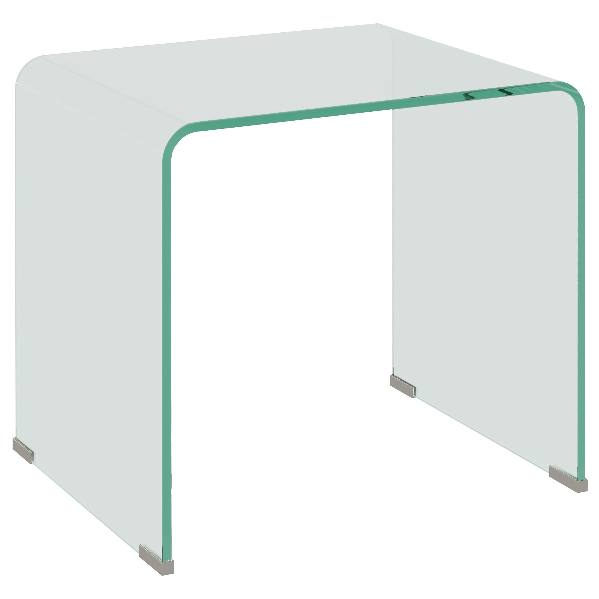 HOMCOM Modernder Glastisch aus gehärtetem Glas mit Monoblock-Design, 50x40x45 cm, Durchsichtig