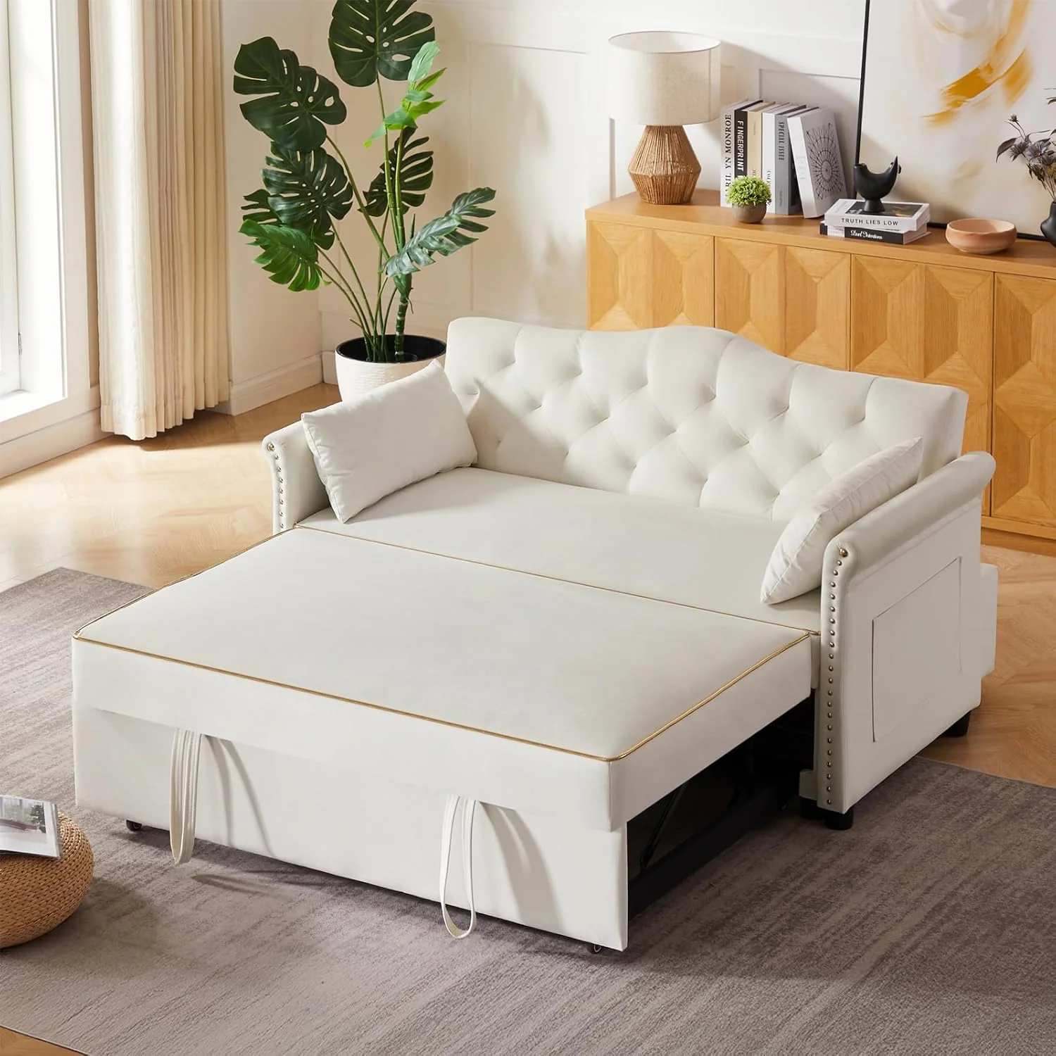 65'' 3-in-1 Folding Convertible Sofa Bed Pullout Sofa