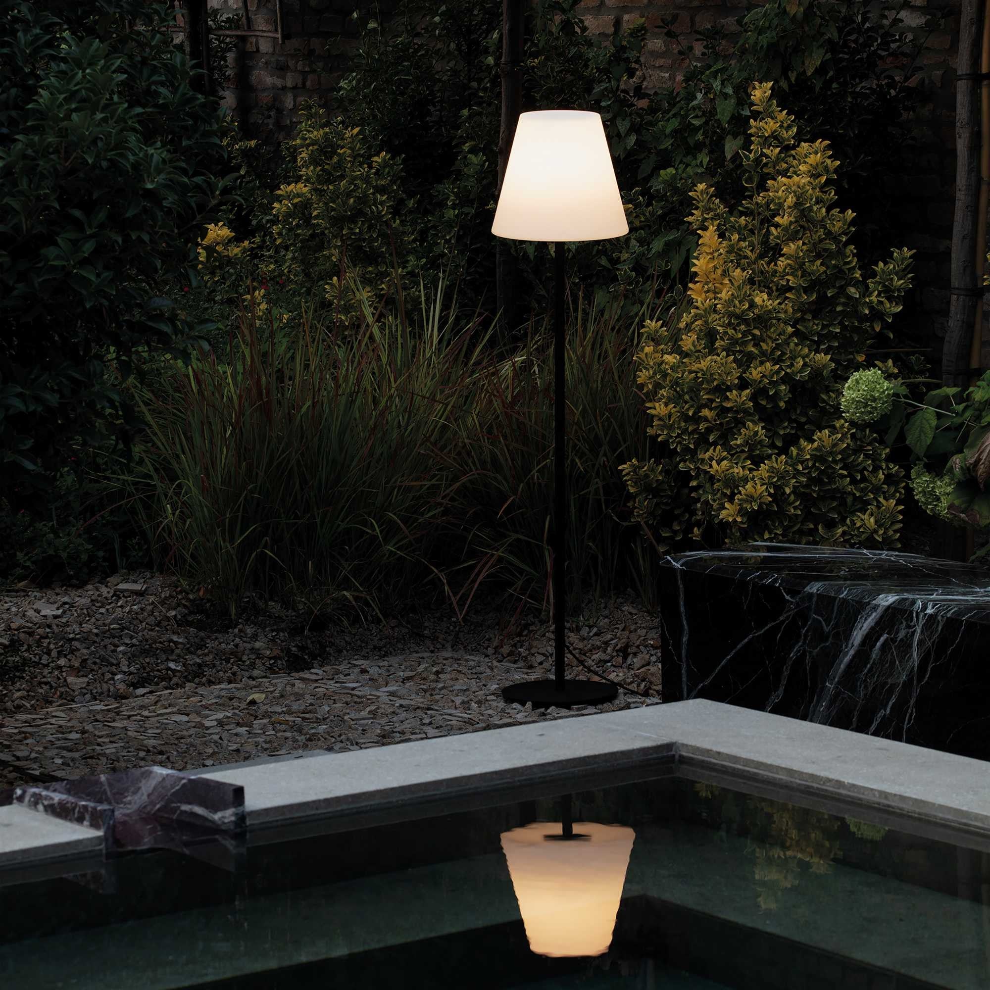 Lampada da Terra da Esterno Ideal Lux ARCADIA PT1 – Piantana in Alluminio e Vetro Trasparente – IP44 – Stile Classico