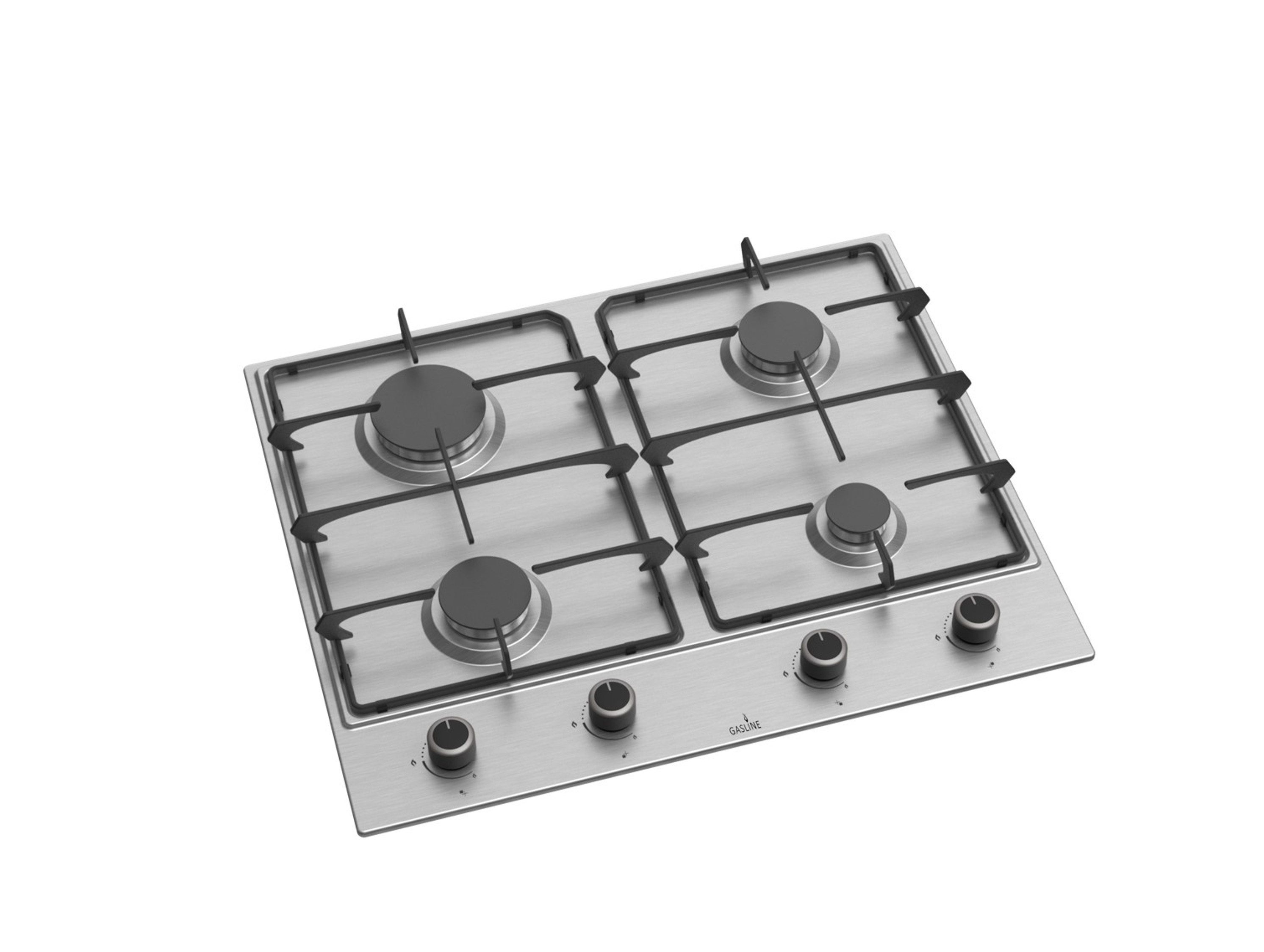 Elektro-Herd-Set Böhme Herdset HB60F78PPX + Gasline kochfeld 60cm Edelstahl 4 Brennern