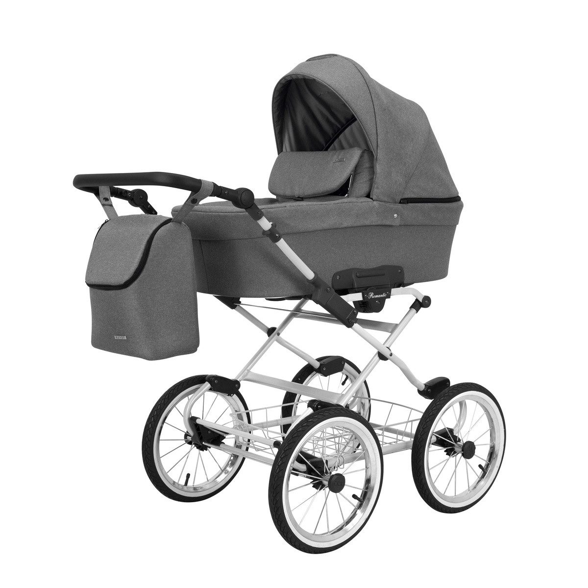 Kombi-Kinderwagen Romantic 2 in1 Kinderwagen mit AIR Wheels und grauem Rahmen