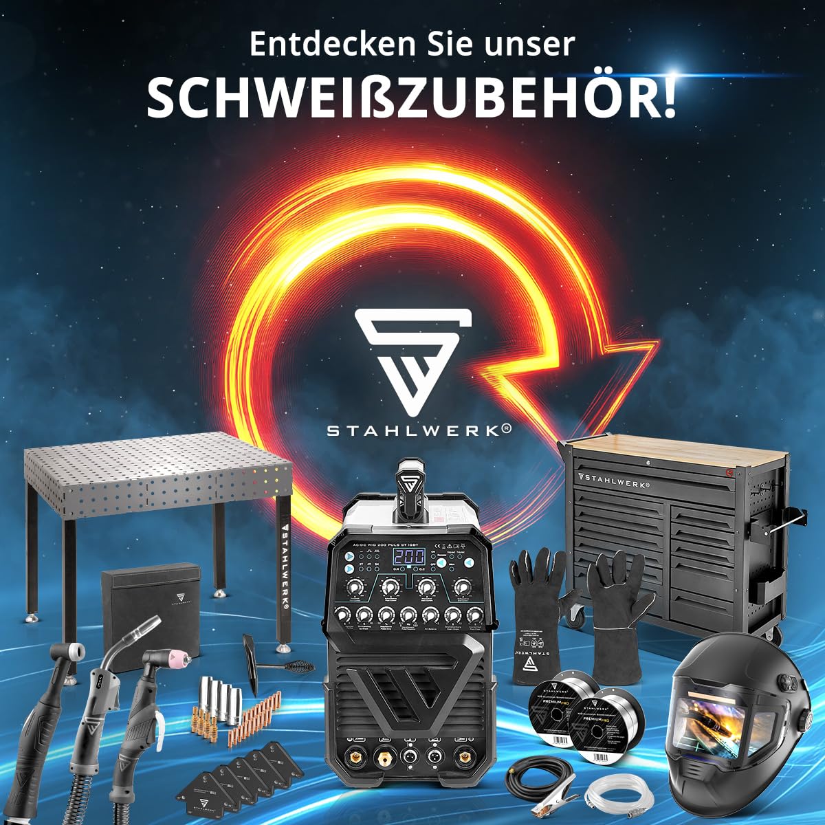 Schutzgasschweißgerät MIG/MAG 160 M 20–160 A 5-in-1 Inverter IGBT Flux MMA DC-Lift-TIG Digitalpanel