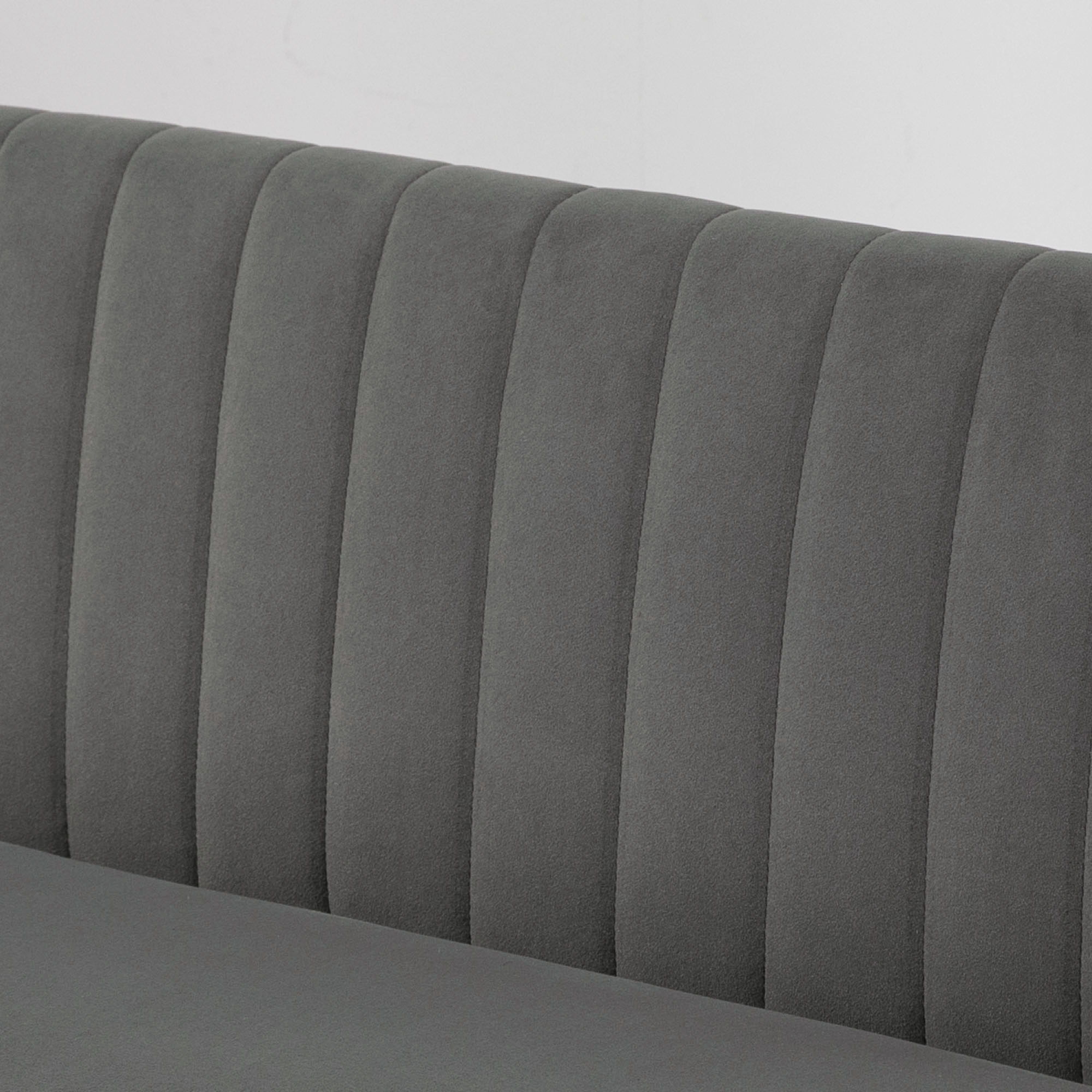Sofa Retrodesign 2-zitsbank, houten poten, 117 cm x 56,5 cm x 77 cm, Donkergrijs