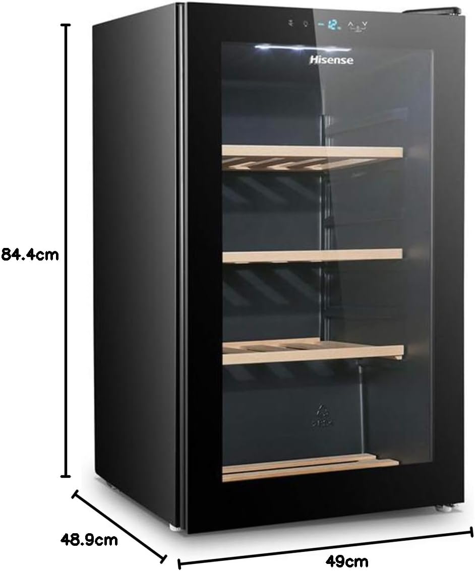 Hisense MWC4894GF Wine Cellar 30 Bottles, Monotemperature, Anti-UV Glasses, Wooden Shelves, Touch Display, LED Lighting, Year 2023