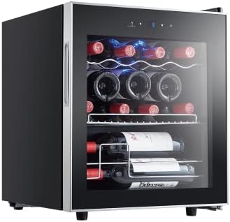 Kalamera Frigorifero per vini, frigorifero per vini da 12 bottiglie e 35 litri con compressore, 5-18°C, KRC-35FCSS