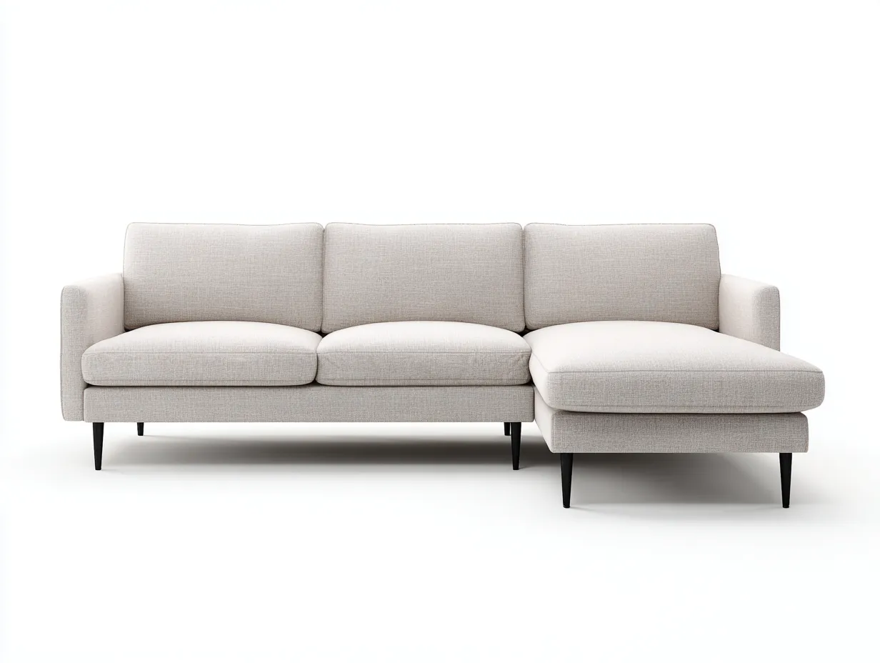 Ecksofa-Stoff-274x168x83 cm-Beige-Skandinavischer Stil