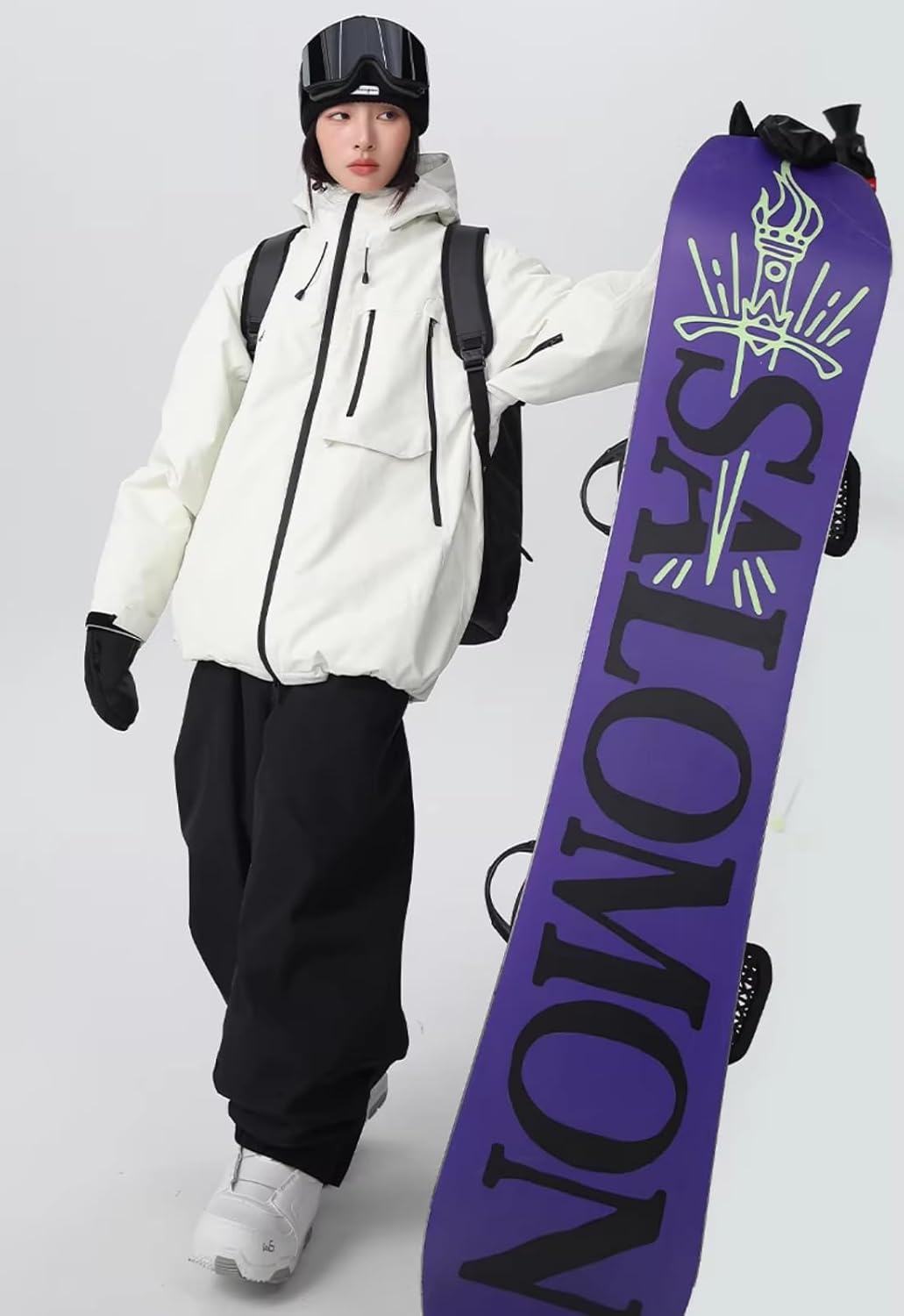 HOUZONIY Skianzug Damen 2 Teilig, Skijacke und Skihose Set für Frauen zum Skifahren Snowboarden Schneejacke Schneehose