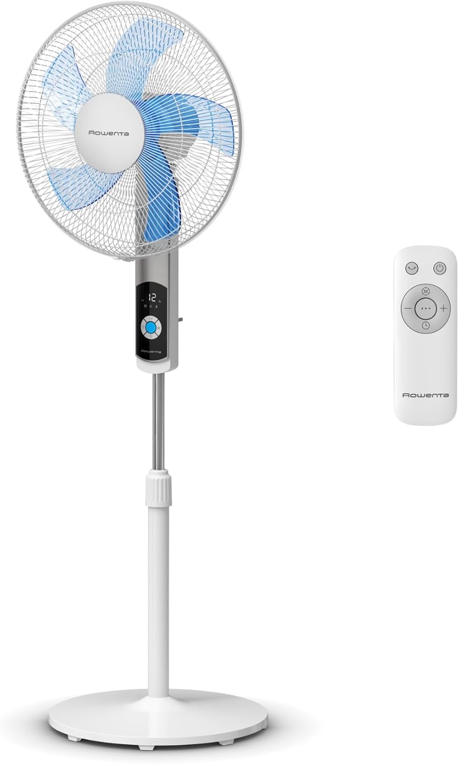 Rowenta Turbo Silence Standventilator, 35 dB(A), Leistungsstarke Erfrischung bis zu 7,2 m, 12 Geschwindigkeiten, 120° Oszillation, Fernbedienung, LED-Display, 12-Stunden-Timer, VU5650F0