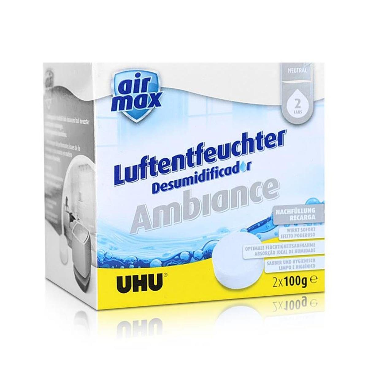 Luftentfeuchter Uhu Air Max Ambiance Nachfülltabs, 2x 100g neutral Luftentfeuchter