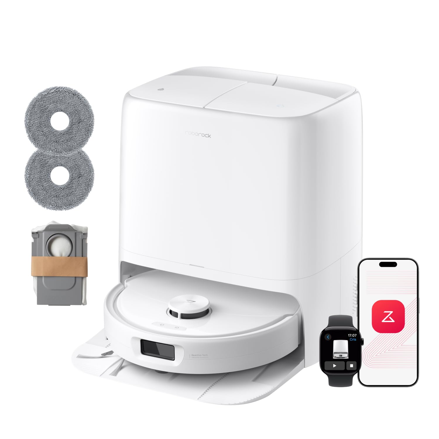 Saugroboter mit Wischfunktion Qrevo 2 Pro, 25.000 Pa Saugkraft, Absaugstation mit Heißwasserwischen und 75°C Moppreinigung