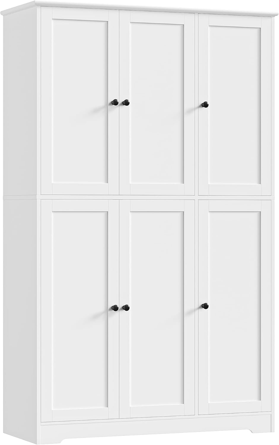 FirFurd Küchenschrank, 180 cm Mehrzweckschrank Vorratsschrank, Buffetschrank mit 6 Türen und verstellbaren Einlegeböden, Allzweckschrank für Küche Wohnzimmer Eingangsbereich, 180x106x37 cm, weiß