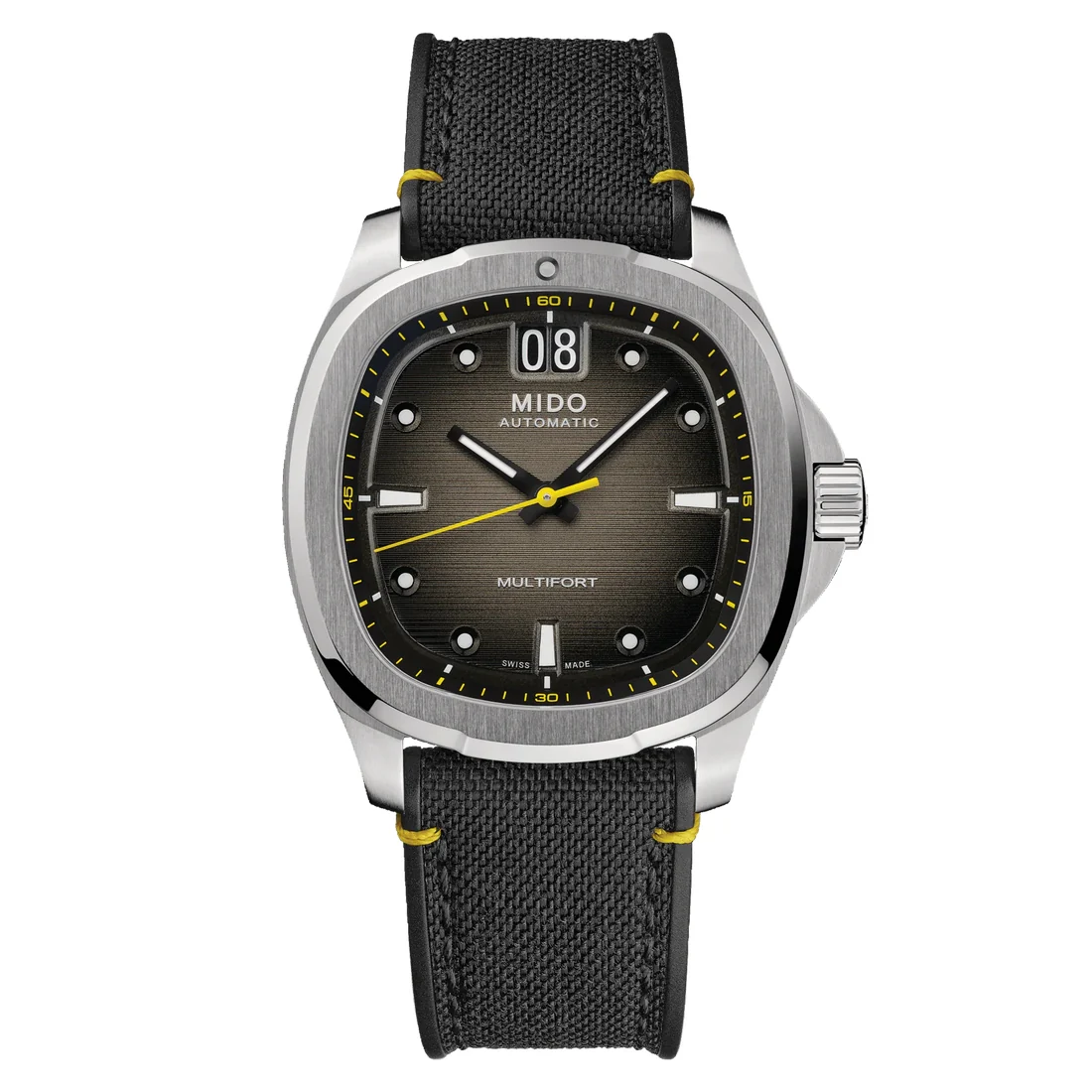 Orologio Mido Multifort Tv Big Date nero cinturino tessuto