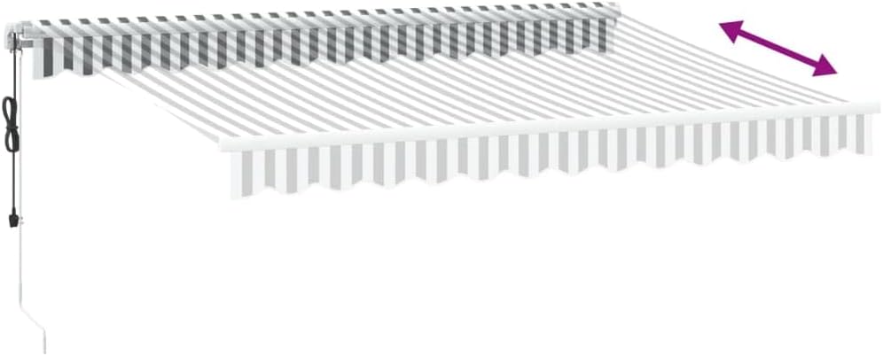 Automatic Retractable Awning Anthracite and White 350 x 250 cm for Patio, Electric Awning with Remote Control for Outdoors, UV Resistant Fabric and Aluminium
