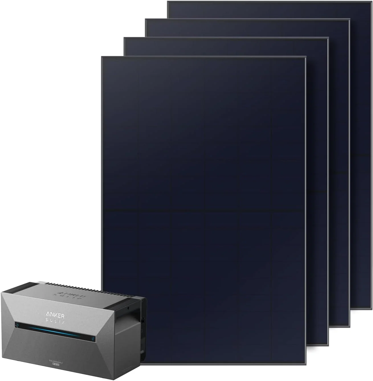 Anker Netzgebundene Systeme, 1600 Wh, 1820 W, 1000 W, 460 W, Schwarz, SOLIX Balkonkraftwerk mit Speicher (, Solarbank 2 E1600 Pro