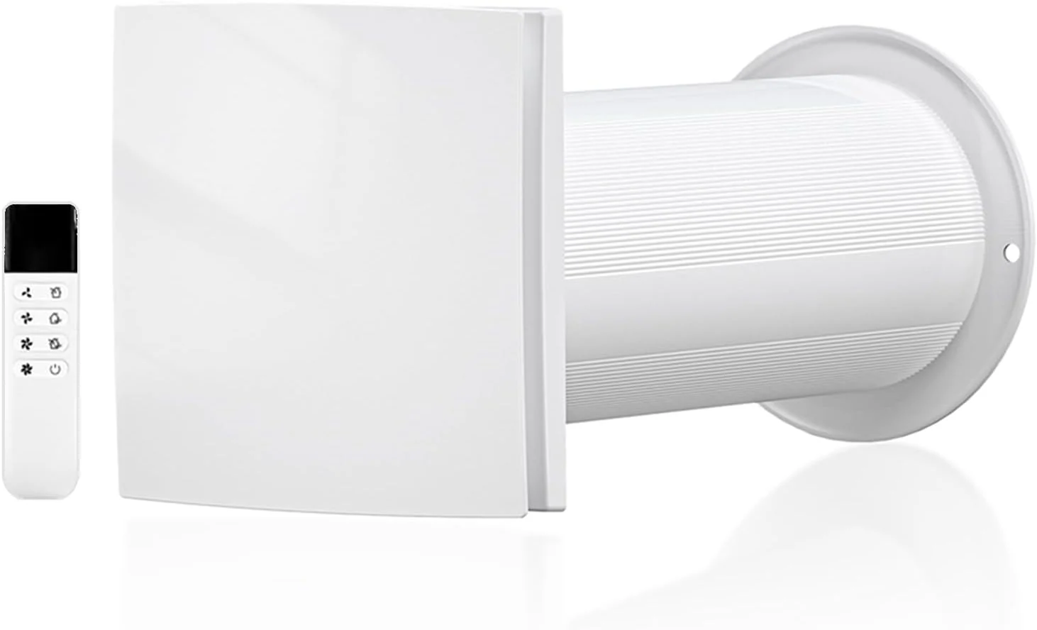 100 mm Lüftungsanlage, 100 mm, 5 W, Schwarz, Dezentrale mit Wärmerückgewinnung, Wandlüfter mit Keramikkern & Fernbedienung