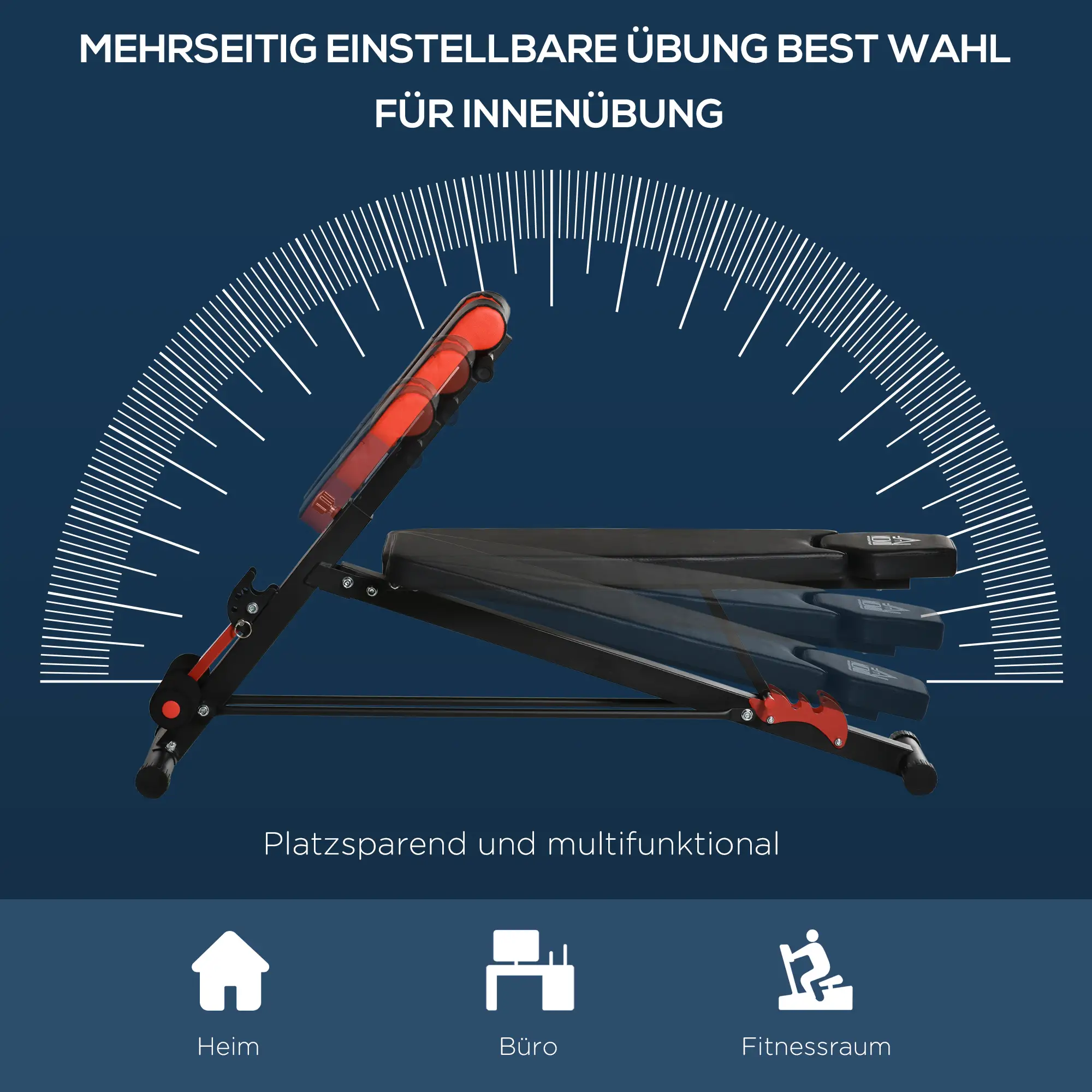 HOMCOM Halterbank verstelbaar multifunctioneel voor full-body training