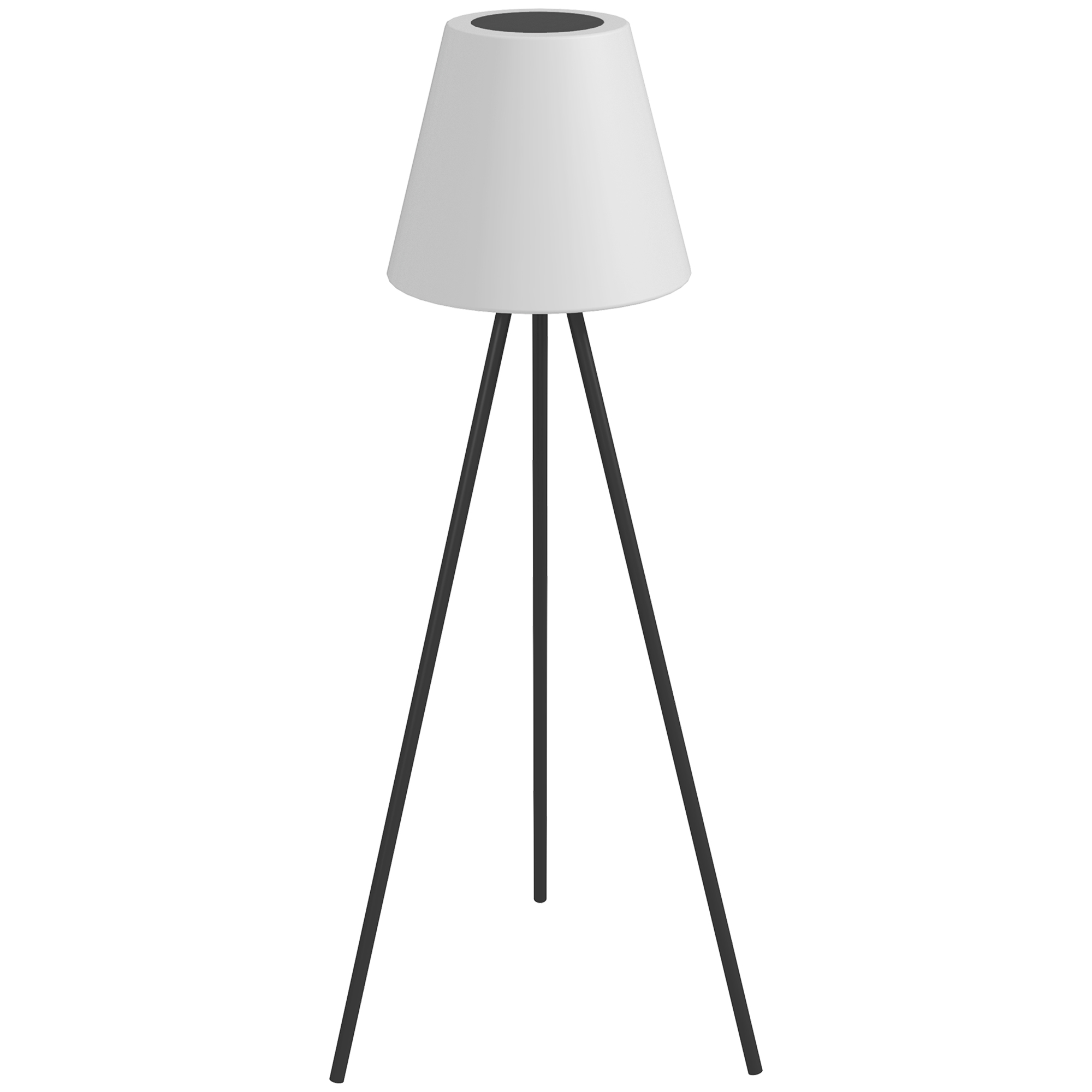 Outsunny Dreibein Solarlampe, dimmbar, warmweißes Licht, Metallrahmen, Ø38 x 137 cm, Schwarz/Weiß