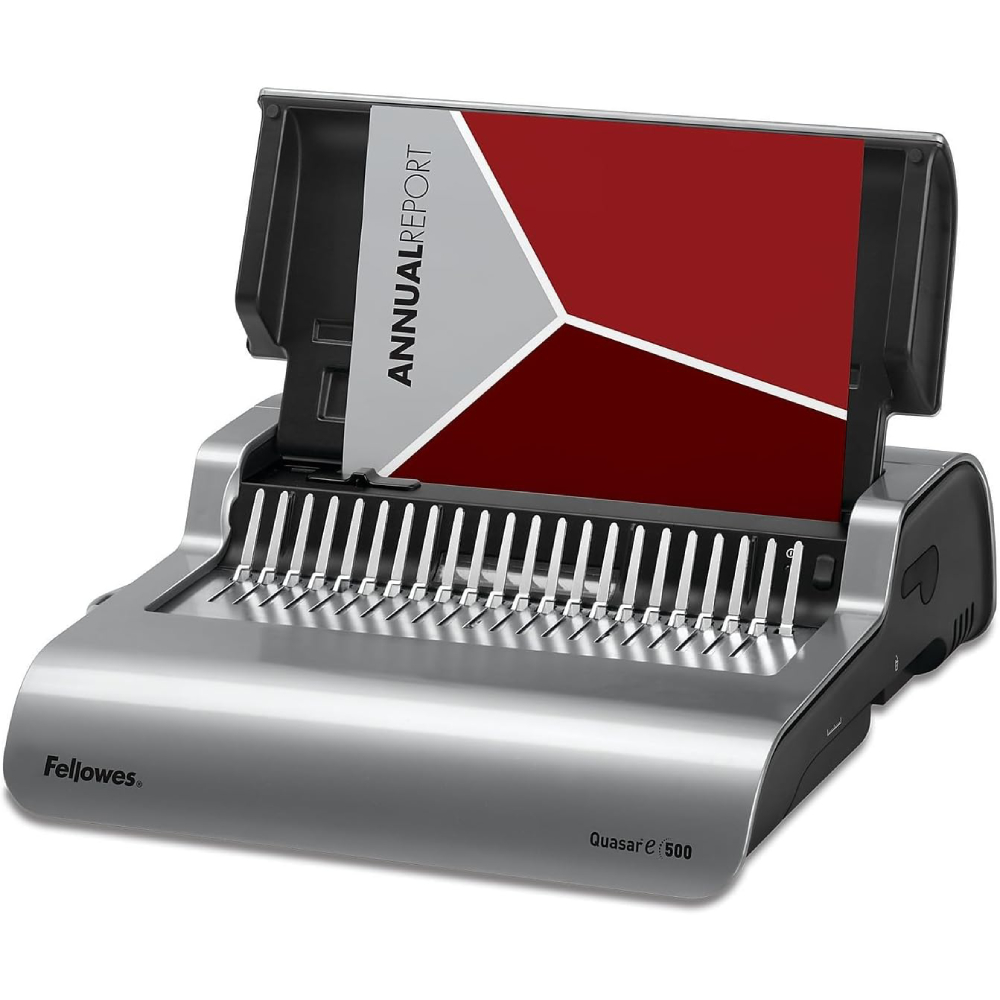 Fellowes Quasar 500 Electric Comb Binding Machine, Gray