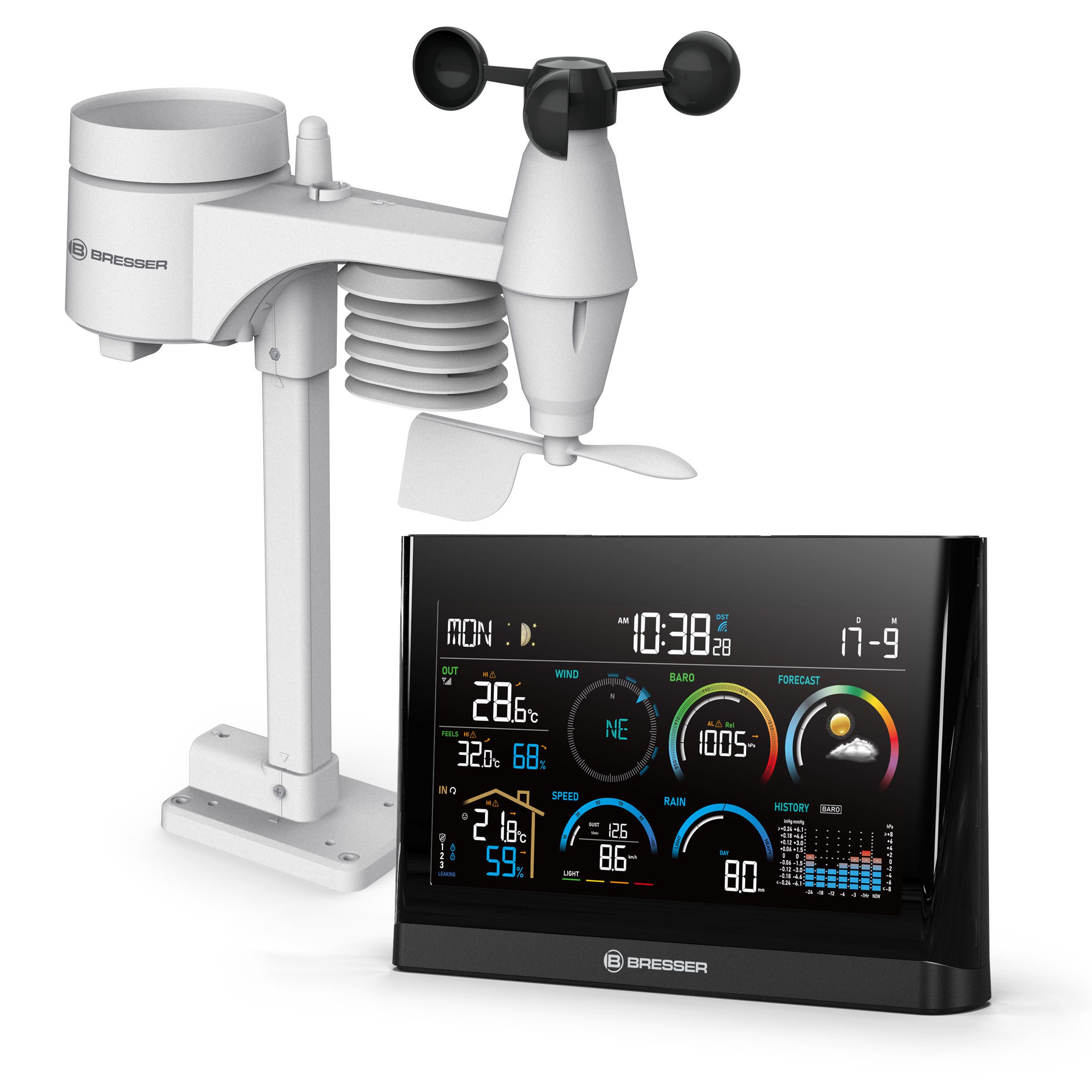 Wetterstation BRESSER Premium Komfort 5-in-1-Profi-Wetterstation