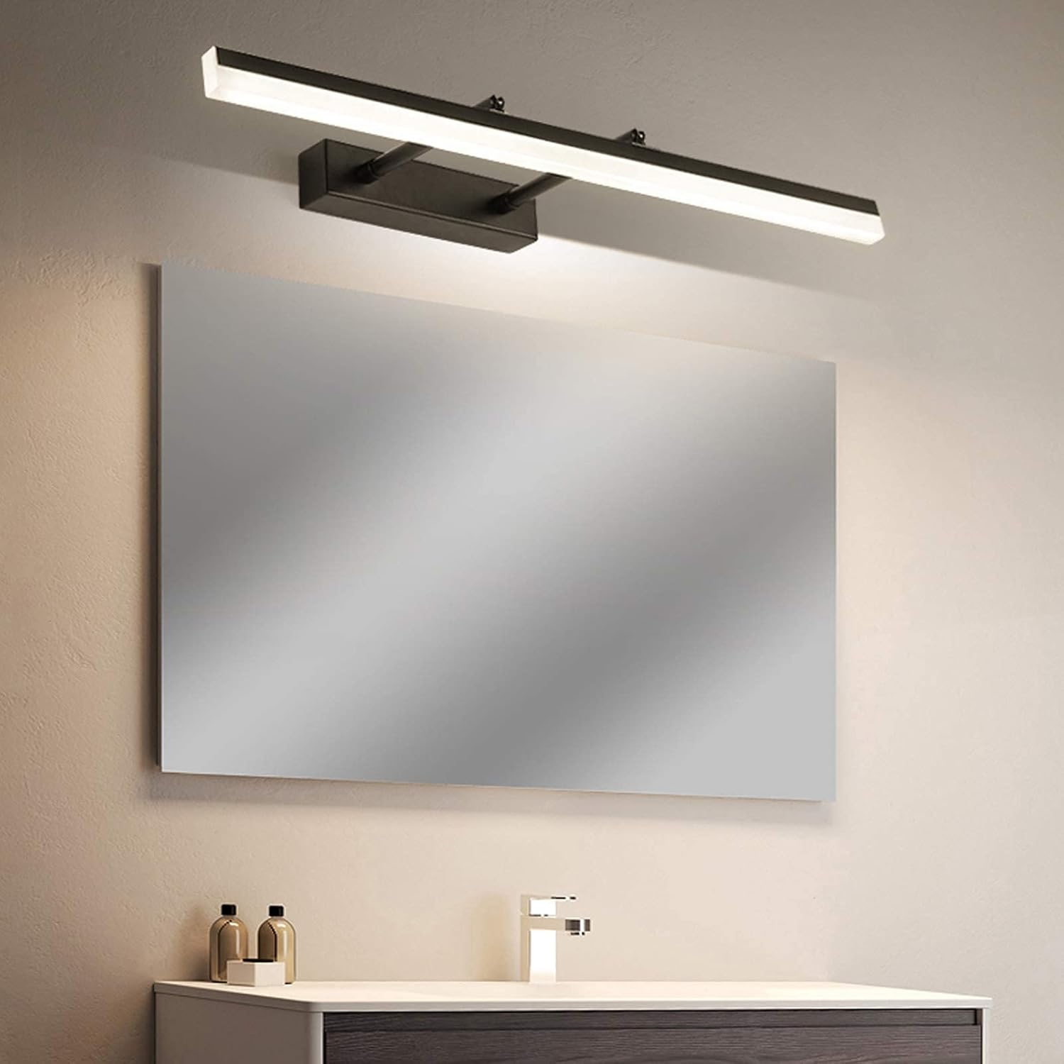 Led Badezimmer Spiegel Front Light Bad Spiegel Lichter Mit Drehbarem 180 ° Lampenkopf, Skalierbar 17-24Cm, Metall Spiegel Schrank Lichter Für Hotel Restaurant/80Cm/18W