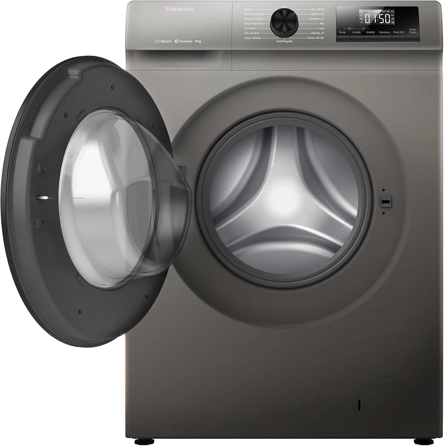 Hisense WFVB7012EM Front Load Washing Machine 7 kg 1200 rpm 15 Programs Steam LED Display Rapid Program Delay Start Child Lock