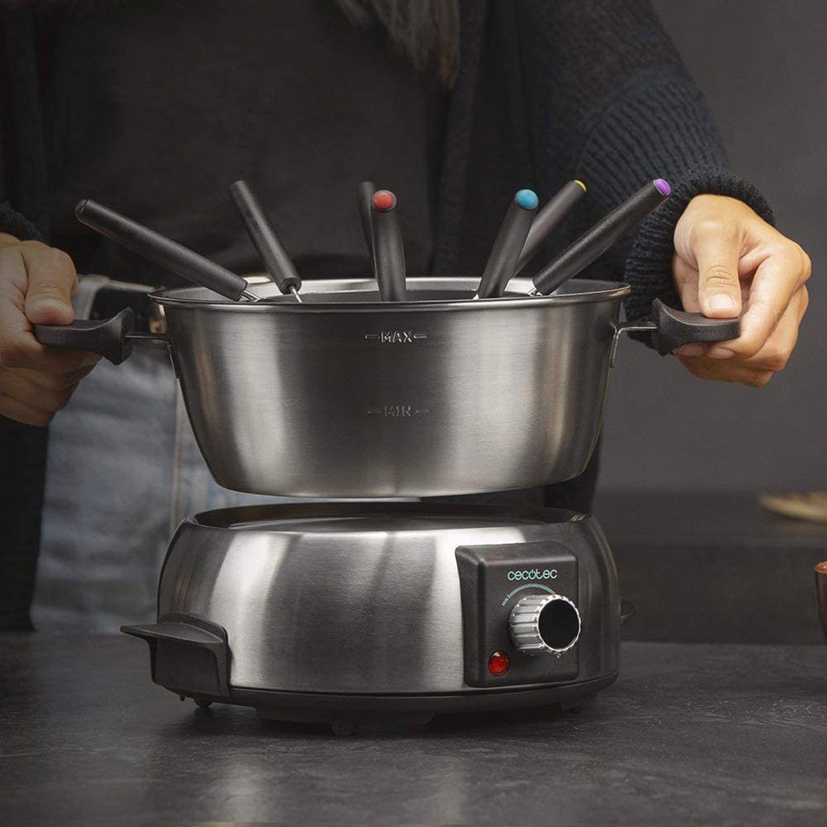 Elektro-Fondue 08018 Fleisch-, Käse und Schoko-Fondue-Set für 8 Personen